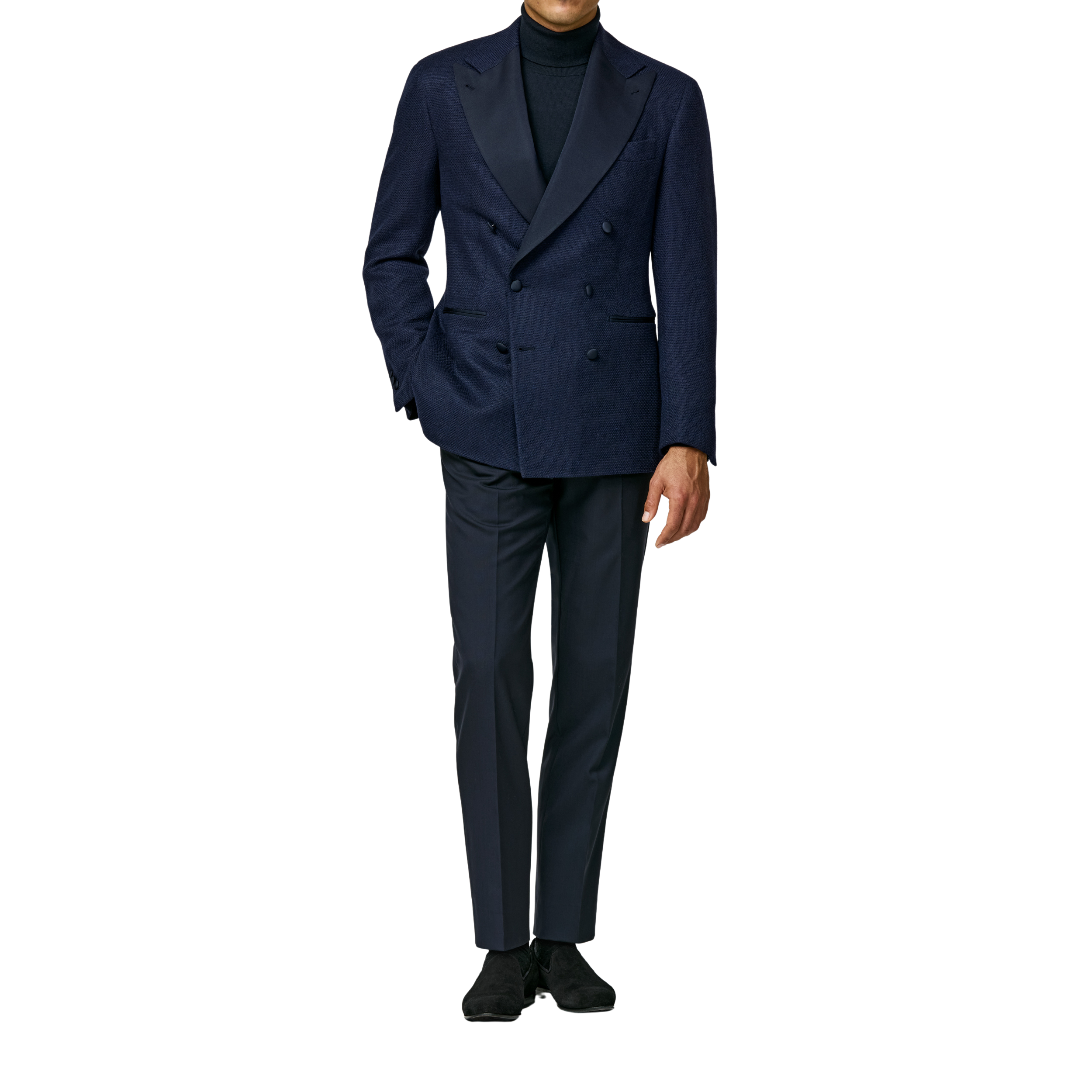 Mitternachtsblaues Doppelreihiges Sakko
