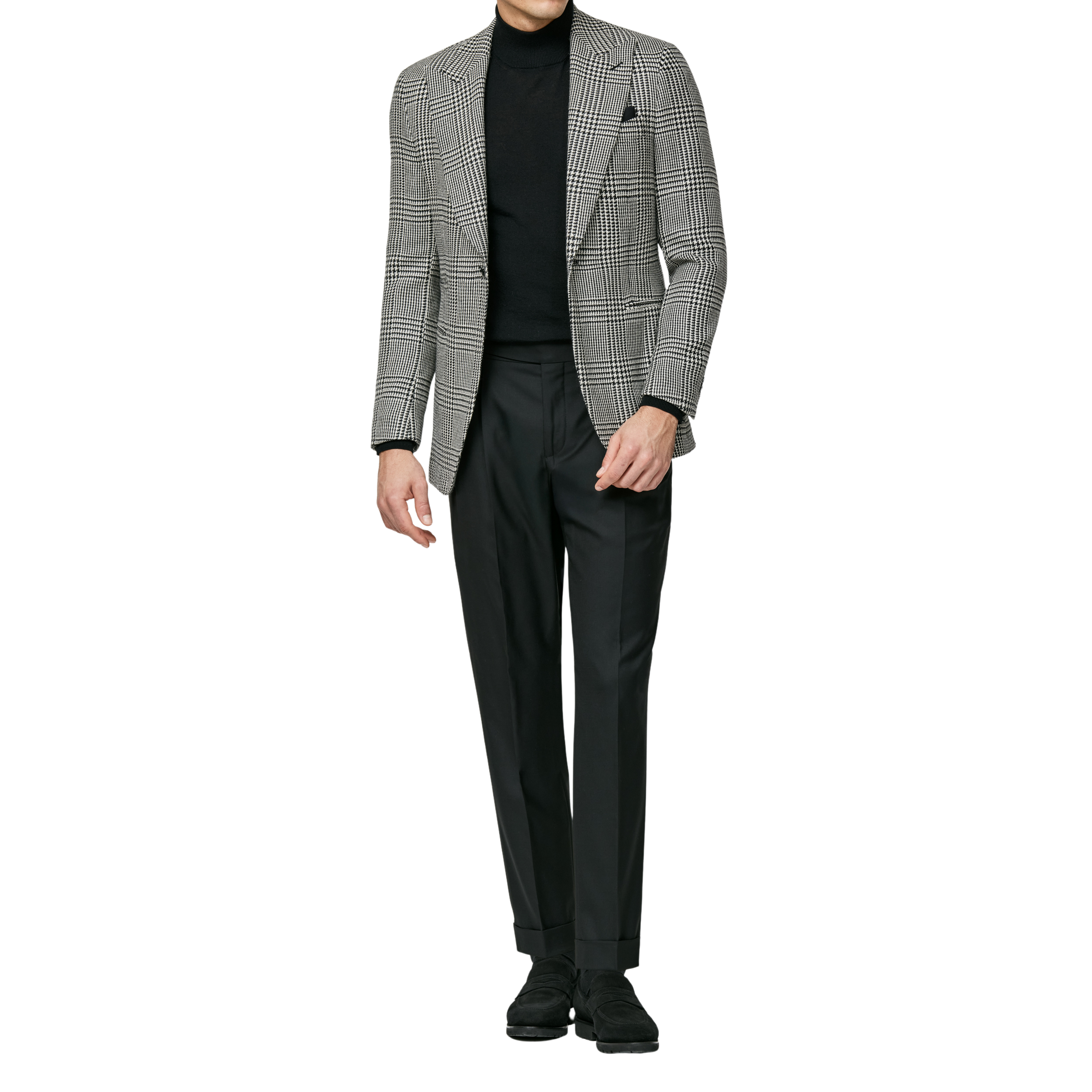 Schwarz Weißes Sakko mit Glencheck