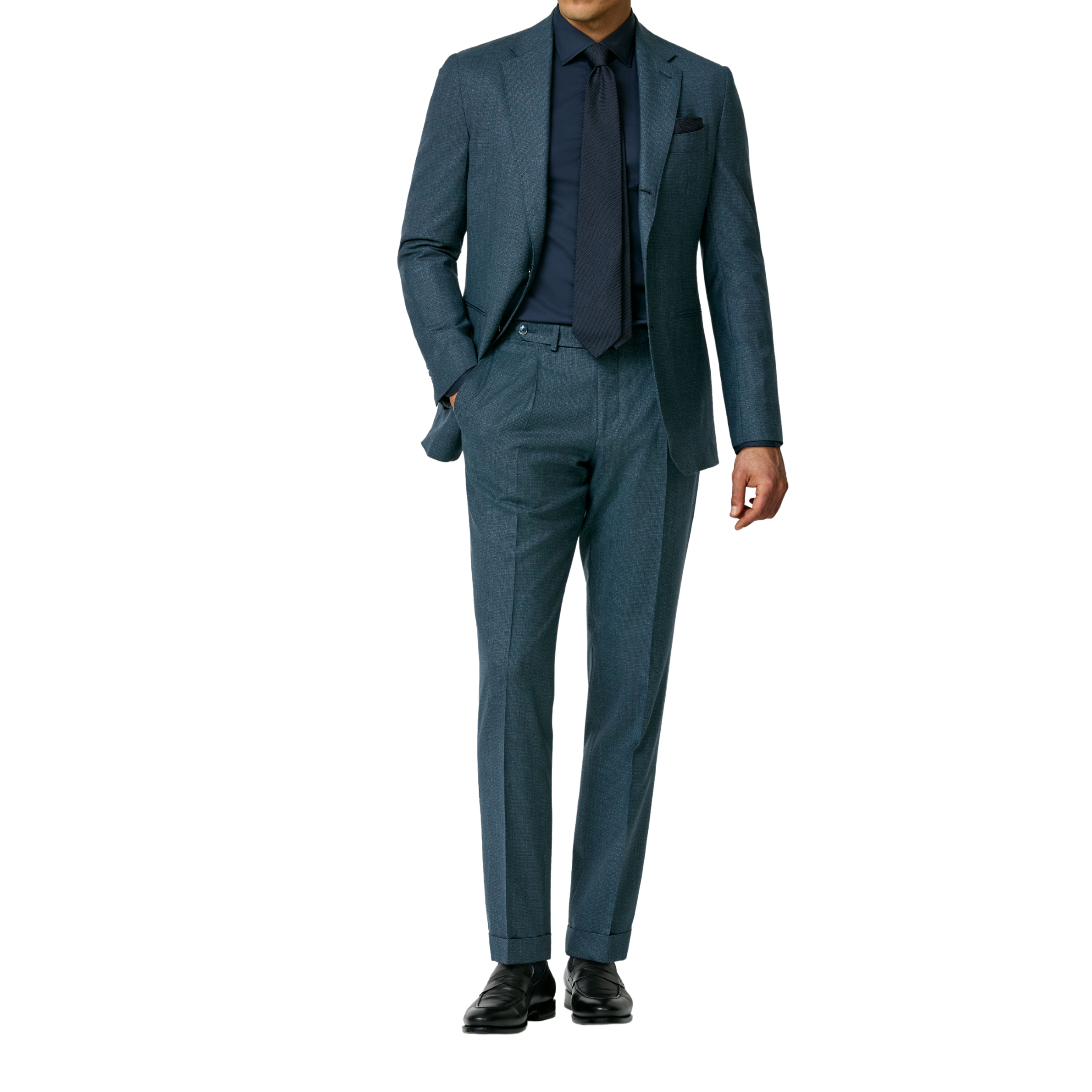 Anzug mit Stretch in Petrol und Midnight Blue
