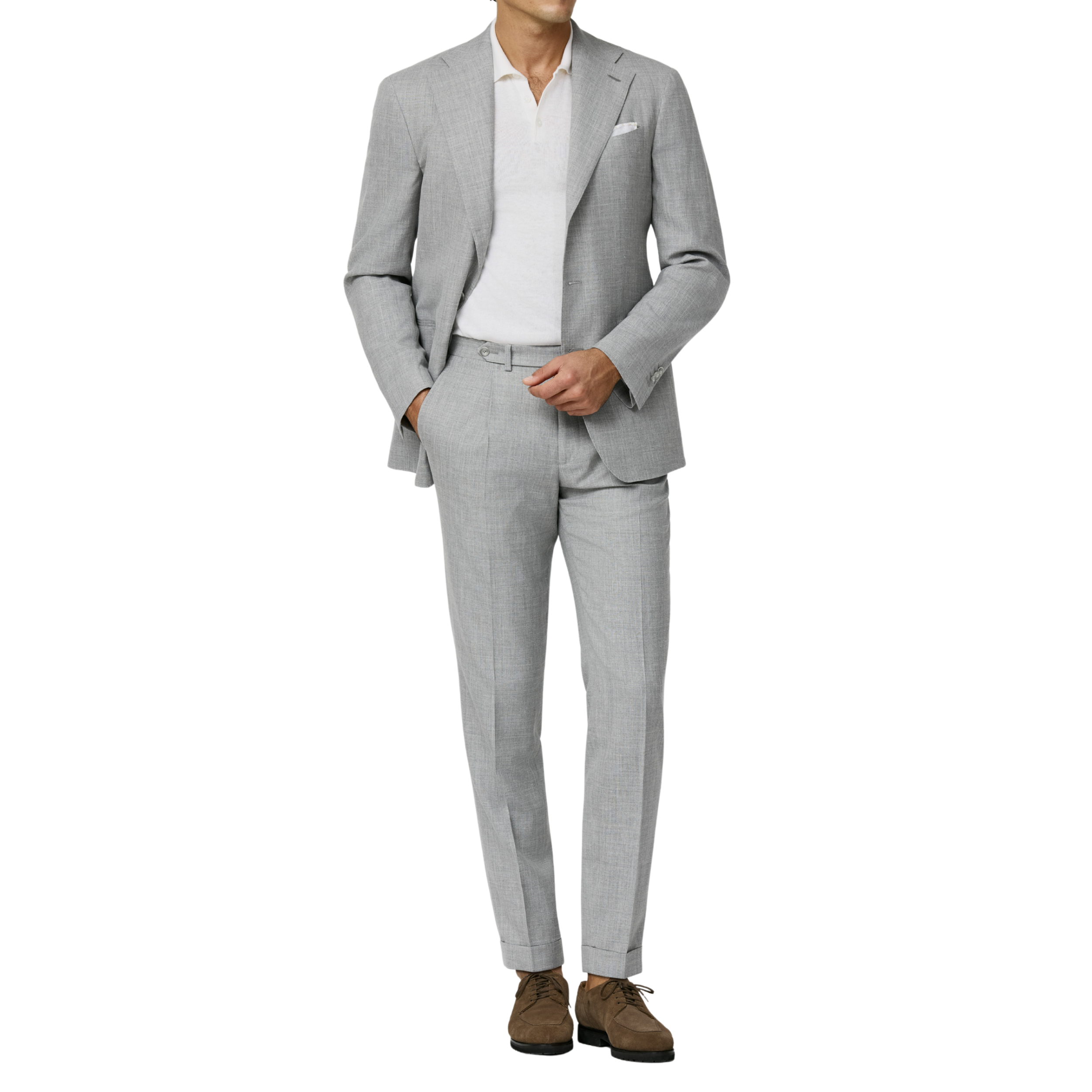 Anzug in Graustein Melange