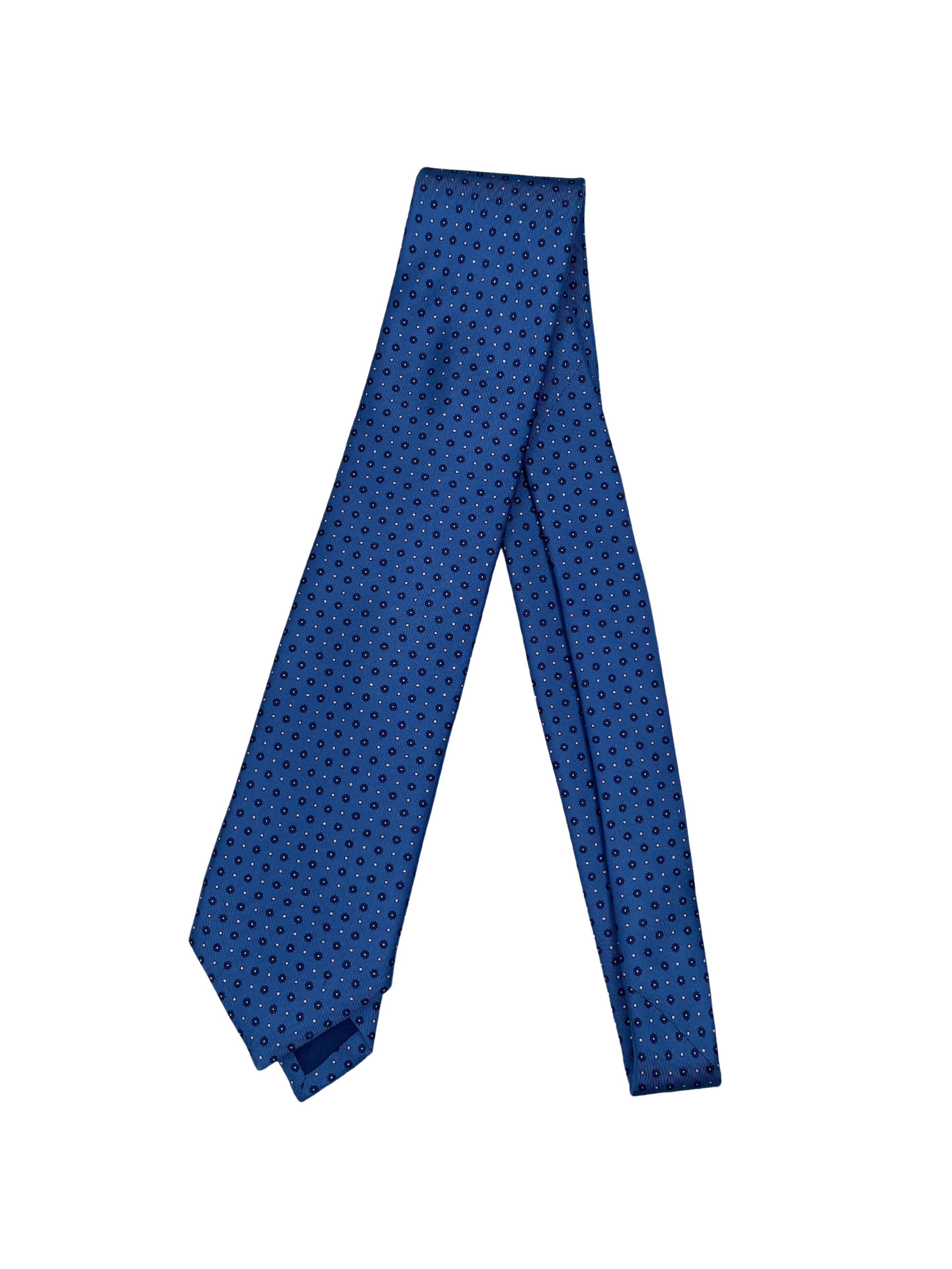 Krawatte Blau mit weissen und dunklen Dot´s