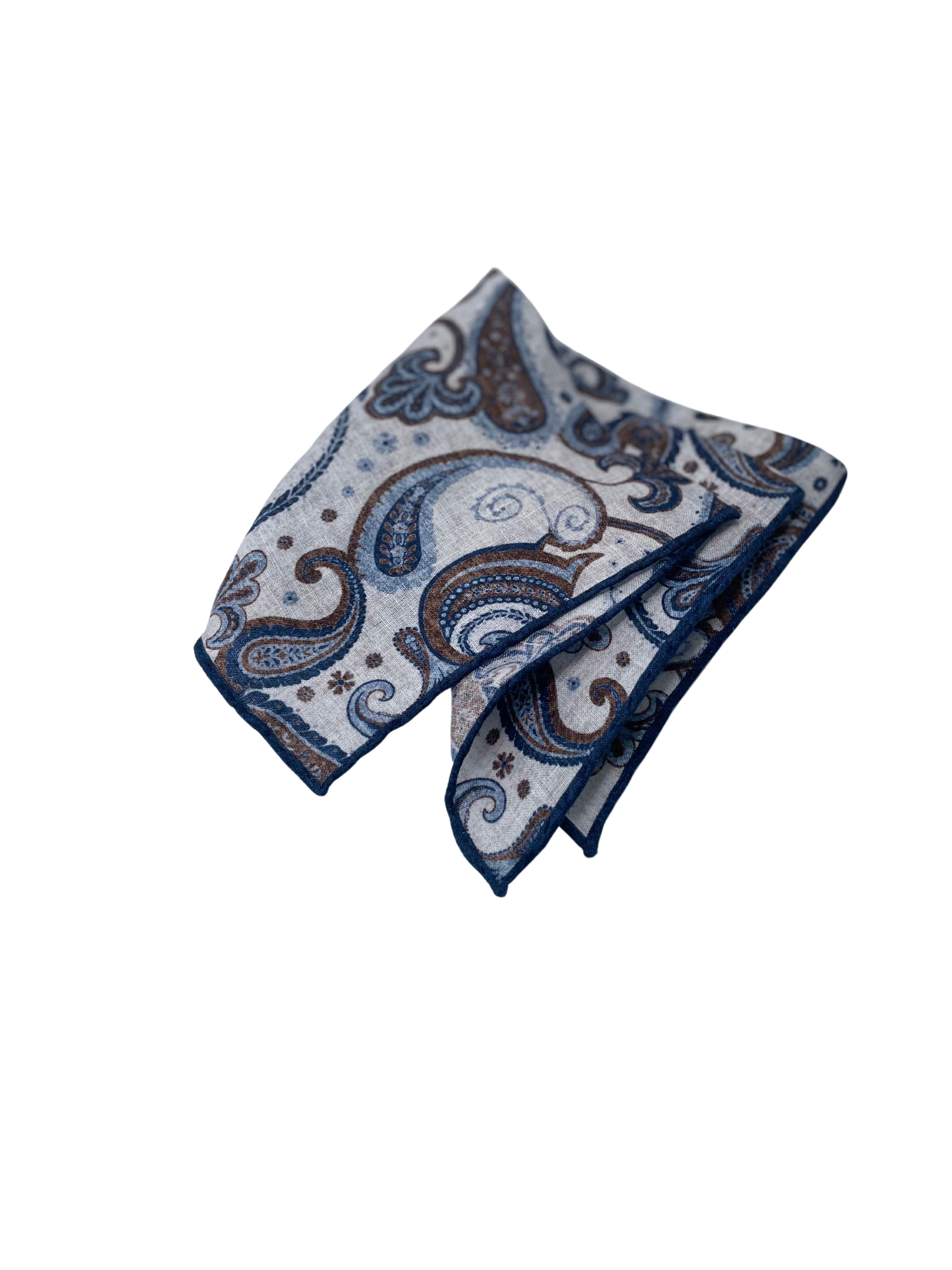 Einstecktuch Blau/Weiß Paisley by Paolo Albizzati