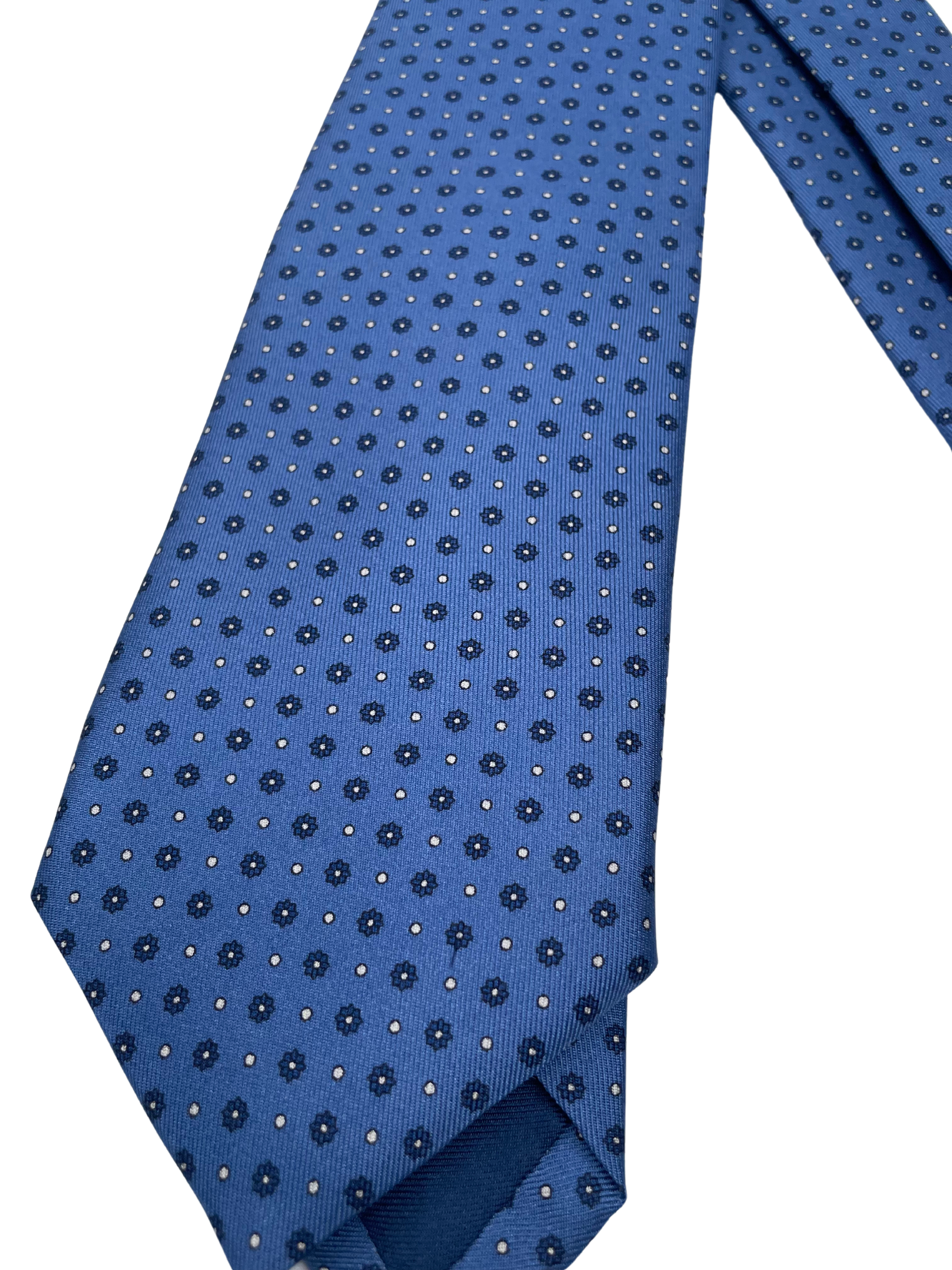 Krawatte Blau mit weissen und dunklen Dot´s