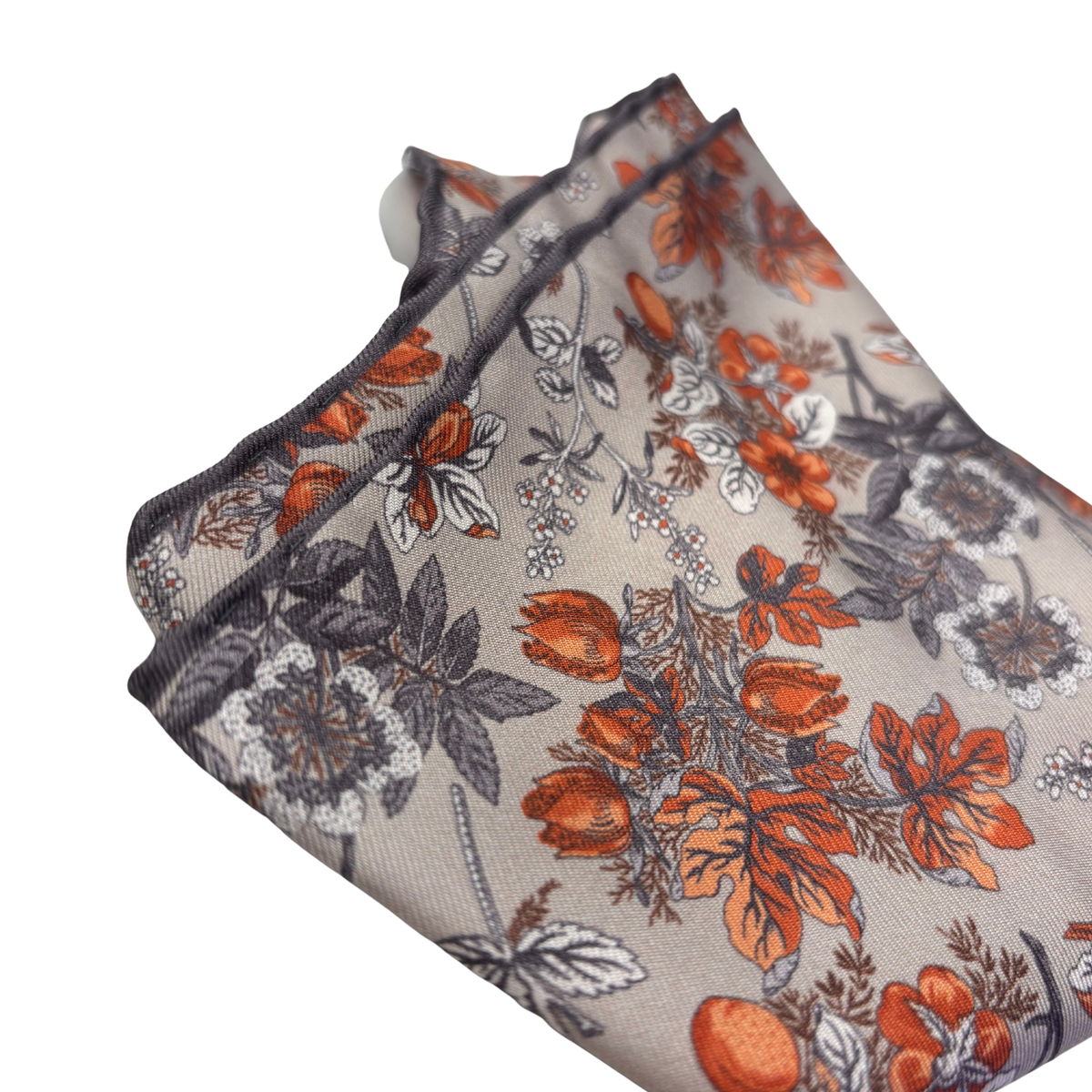 Einstecktuch in grau mit Blumenmuster
