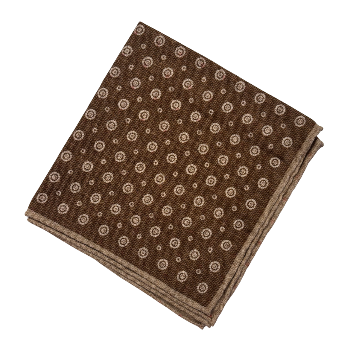 Einstecktuch in Schokobraun & Creme mit Ornamentmuster