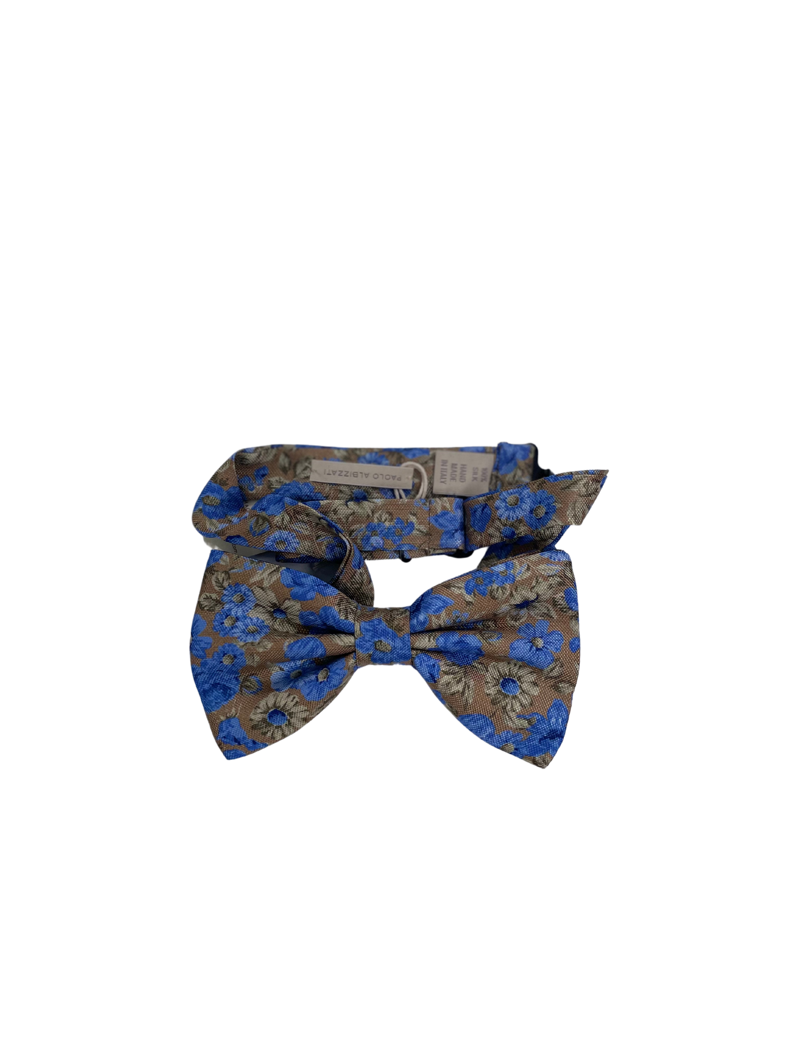 Fliege Blau/Braun Blumenmuster