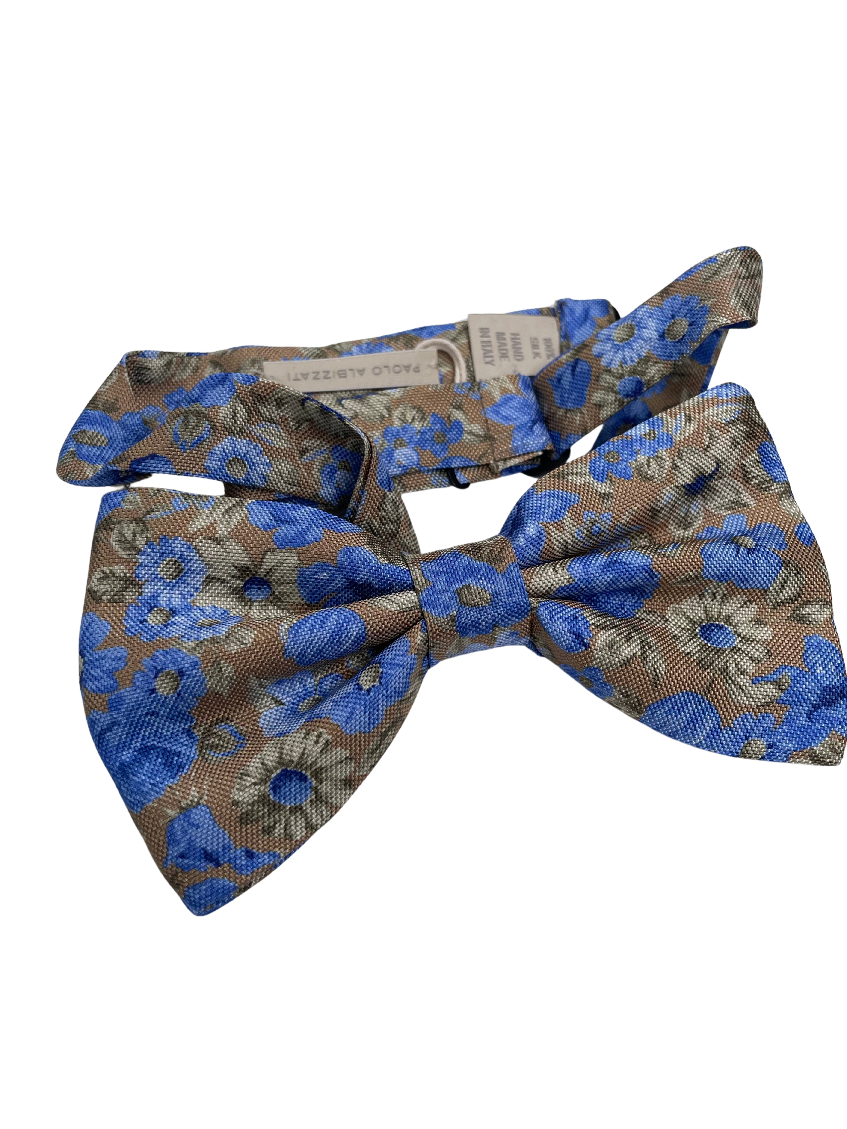 Fliege Blau/Braun Blumenmuster