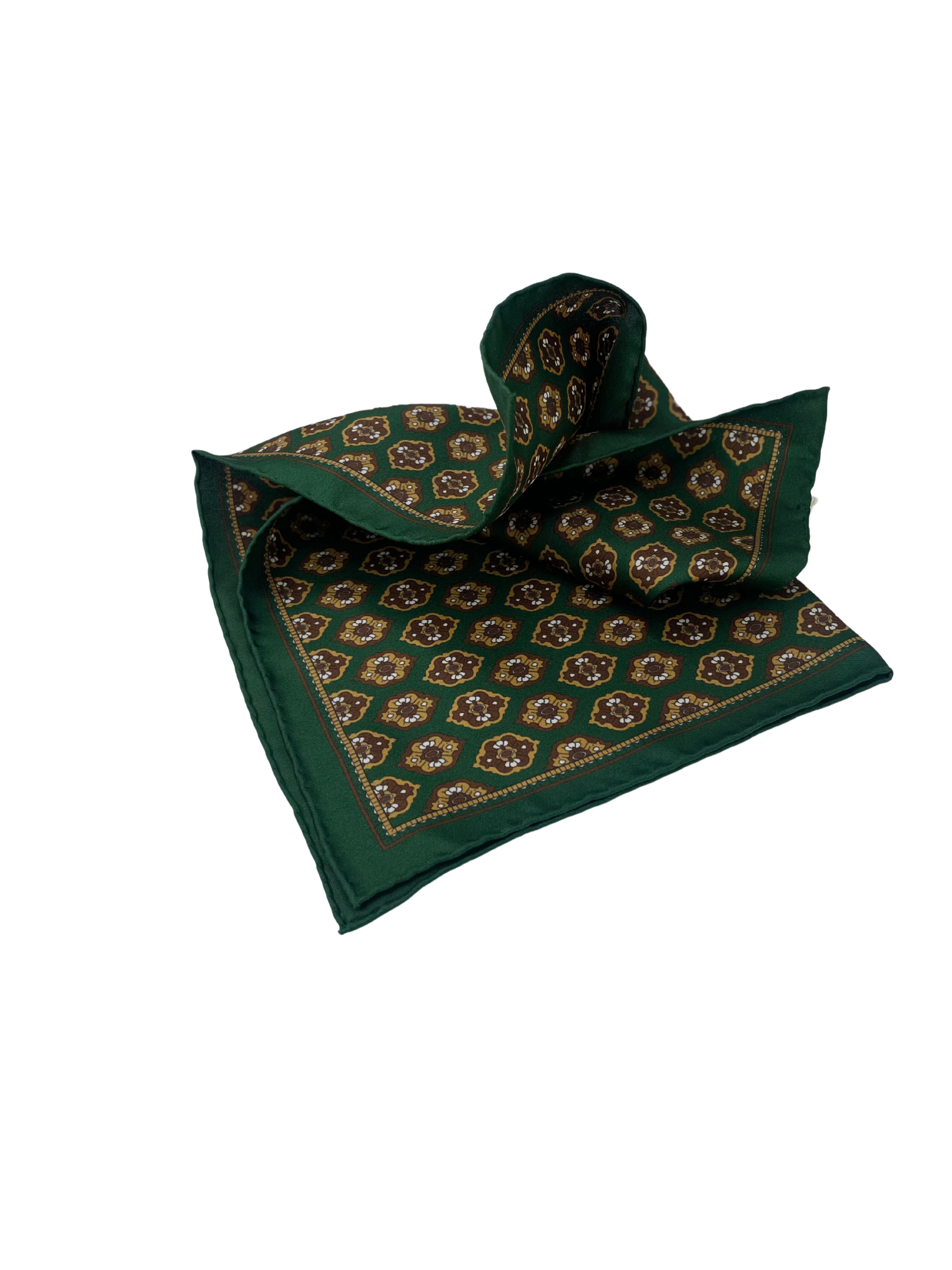 Einstecktuch grün/gold gemustert by Paolo Albizzati
