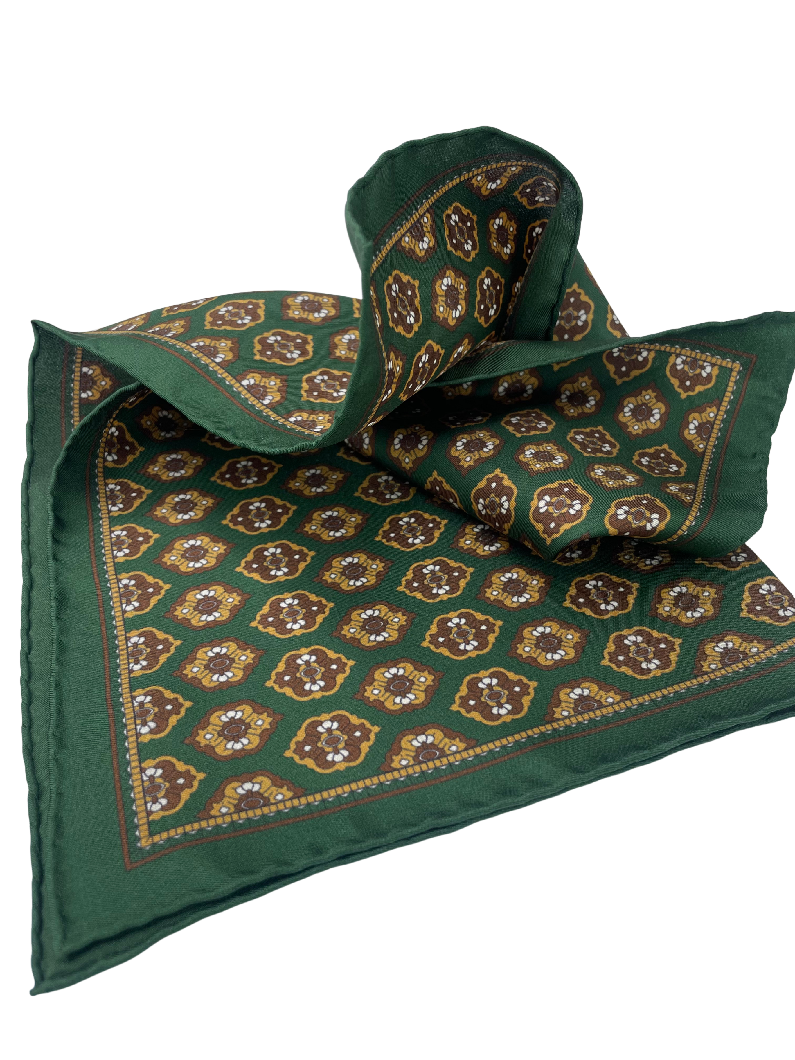 Einstecktuch grün/gold gemustert by Paolo Albizzati