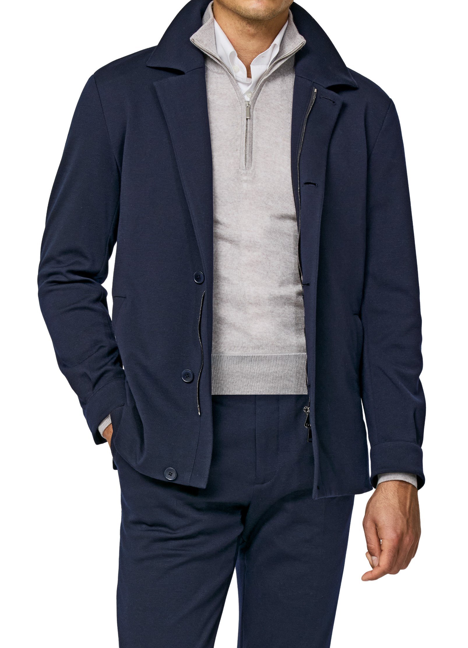 Look: Mitternachtsblau trifft Struktur