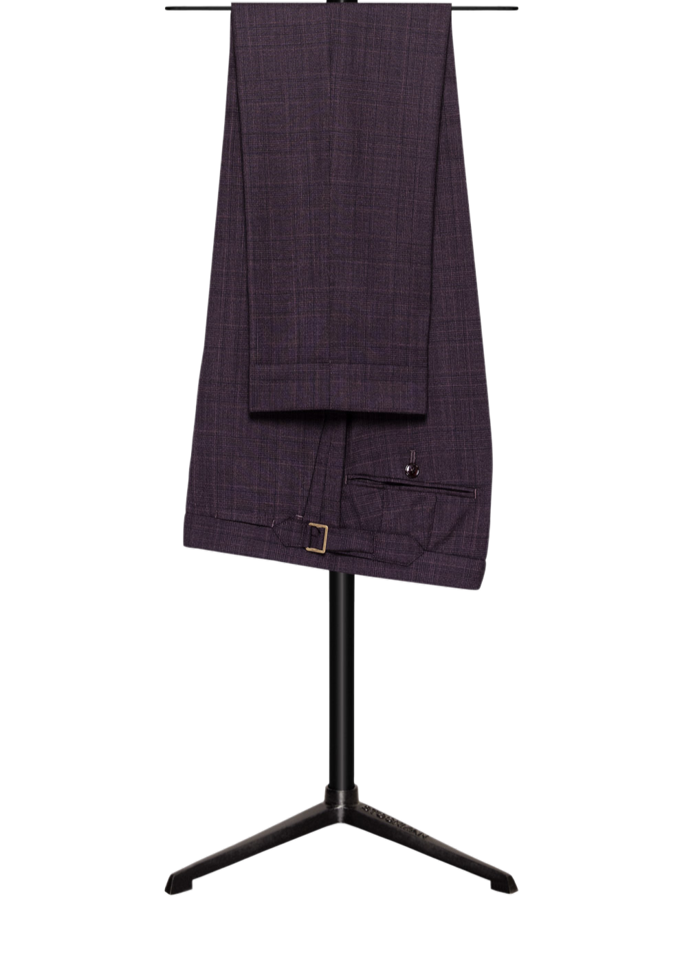 Glencheck Anzug in aubergine