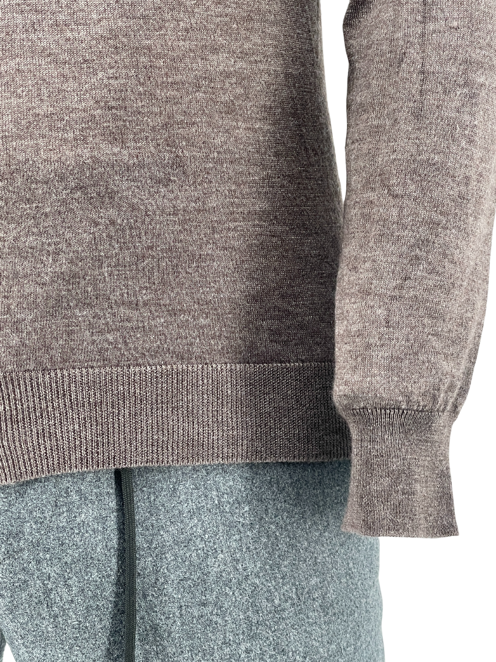 Strickjacke Full-Zip aus Kaschmir-Seide in Beige/braun