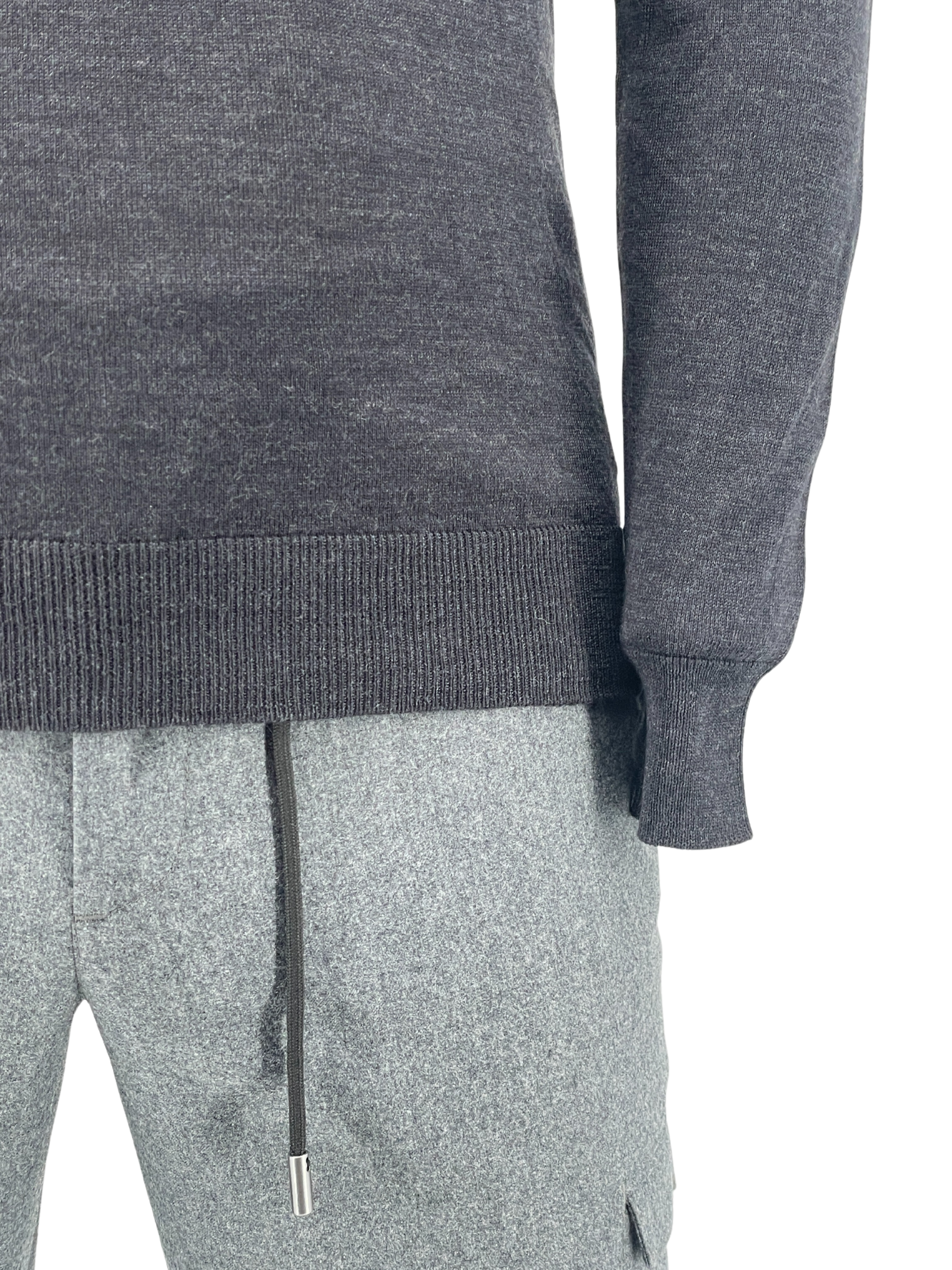 Merino Pullover Halfzip in Dunkelgrau