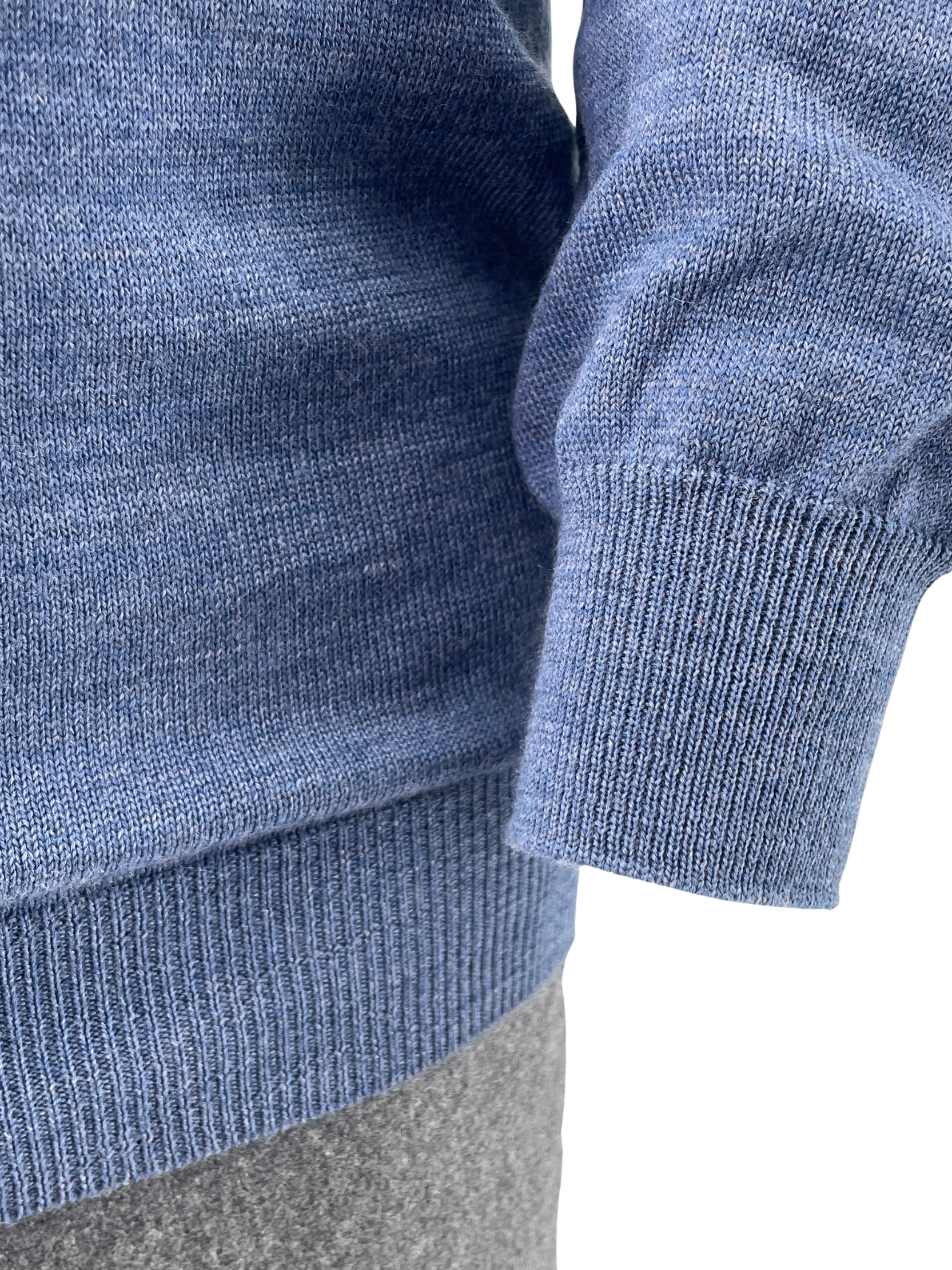 Merino Pullover Halfzip in Blau