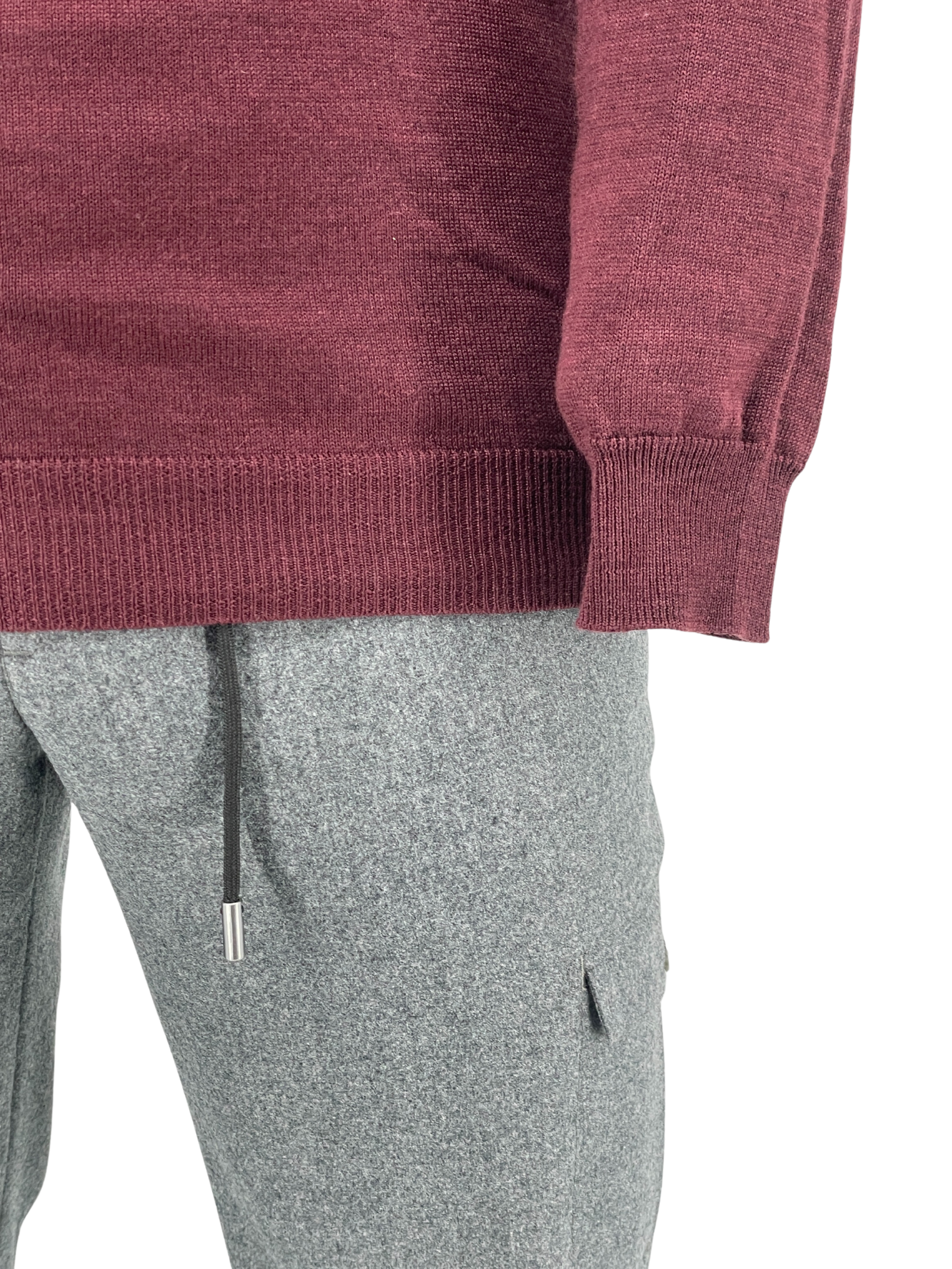 Merino Pullover in Dunkelrot