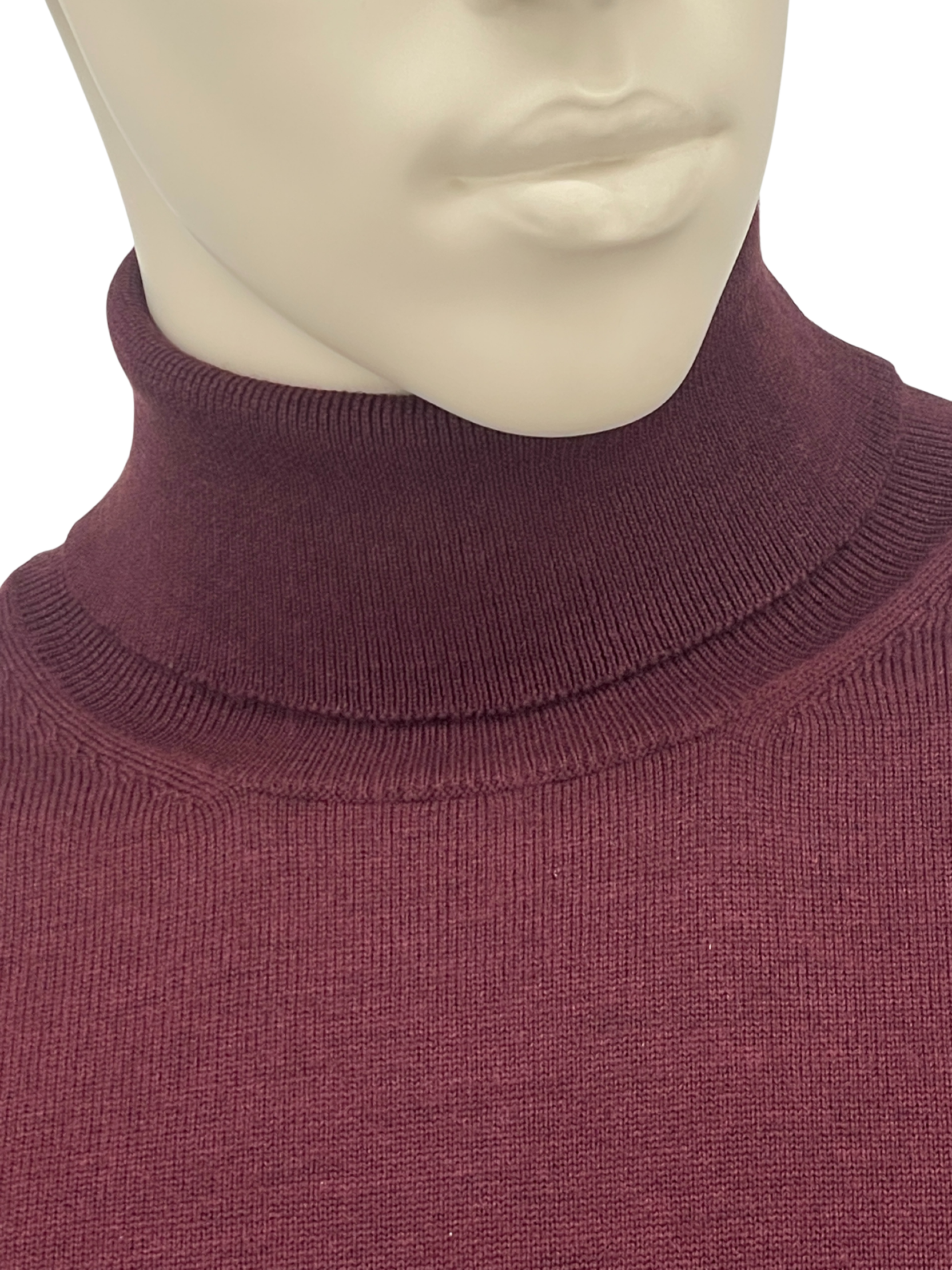 Merino Rollkragen Pullover in Burgunderrot