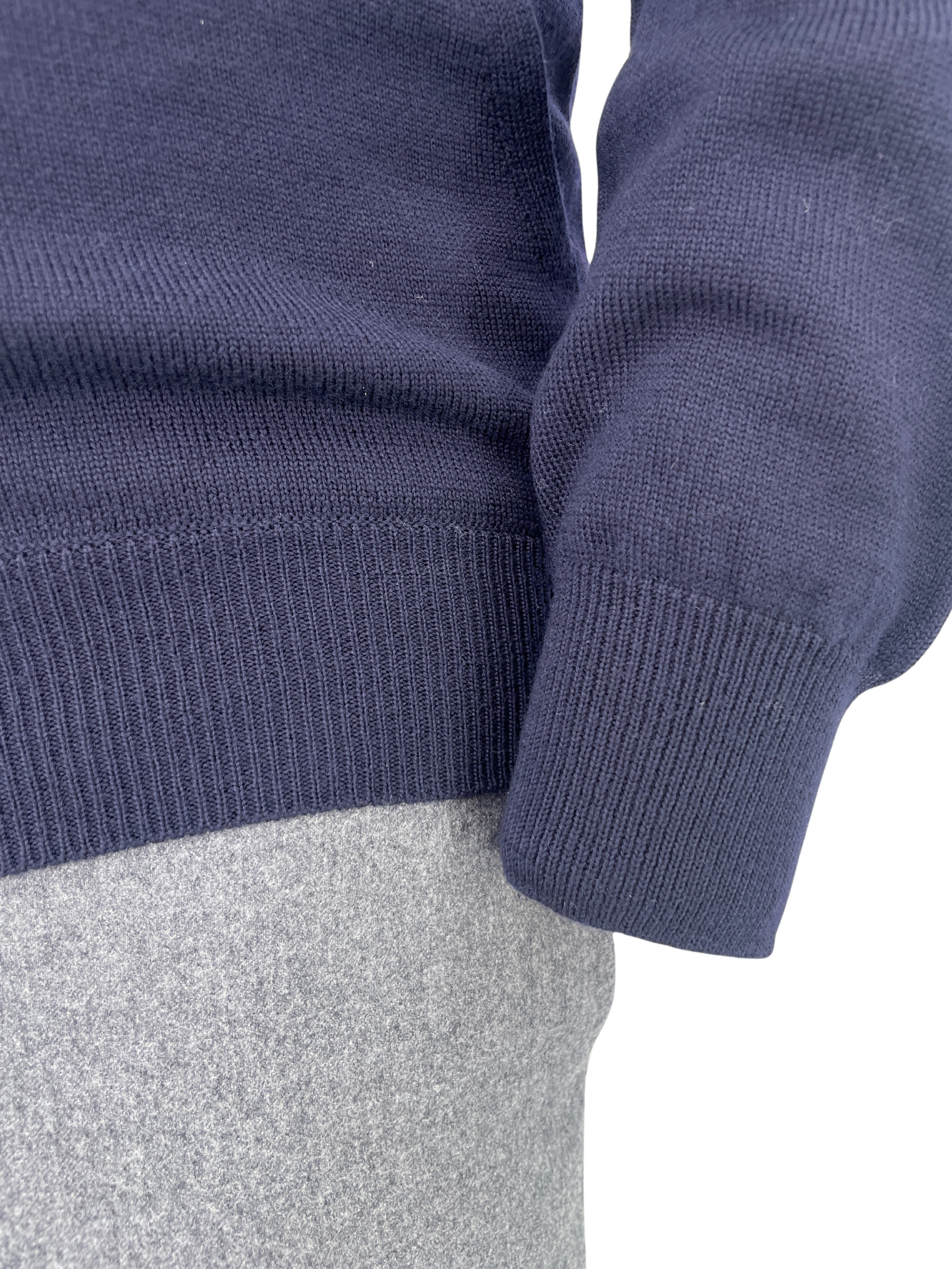 Merino Hoodie mit Reißverschluß in Dunkelblau