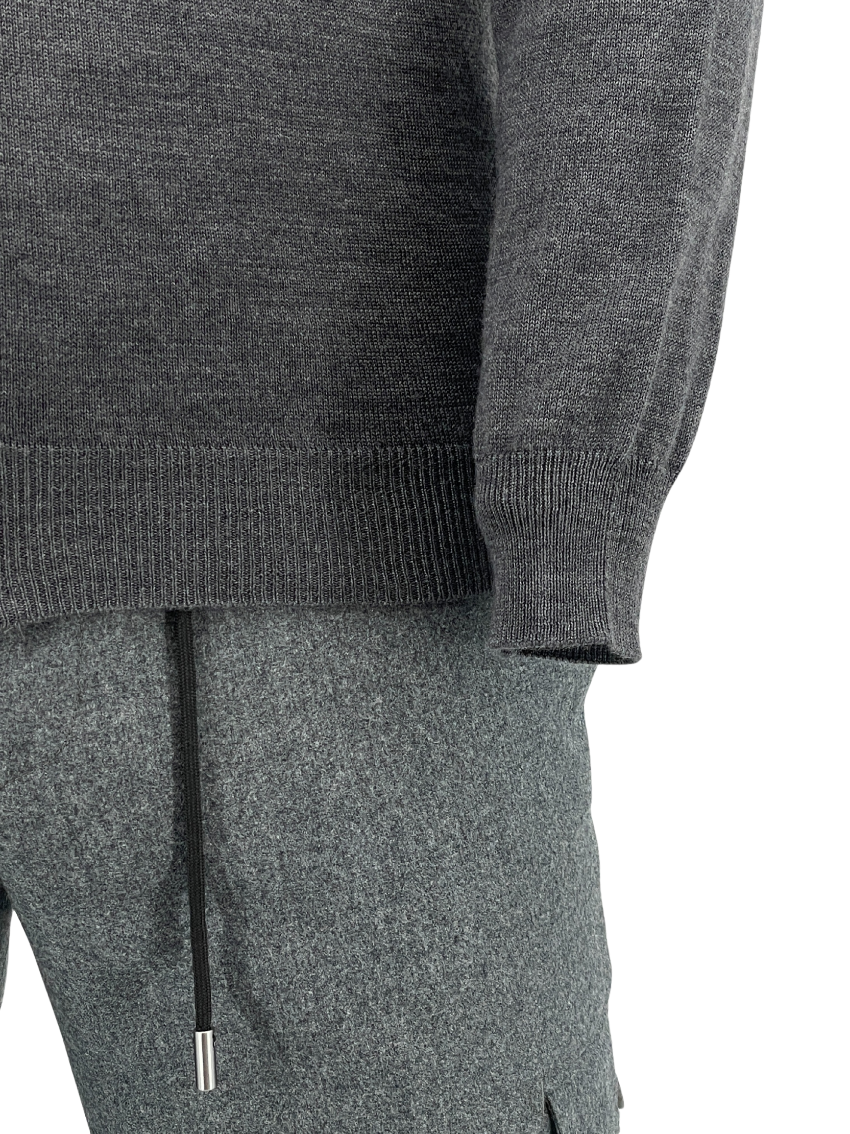Merino Hoodie Full-Zip in Grau
