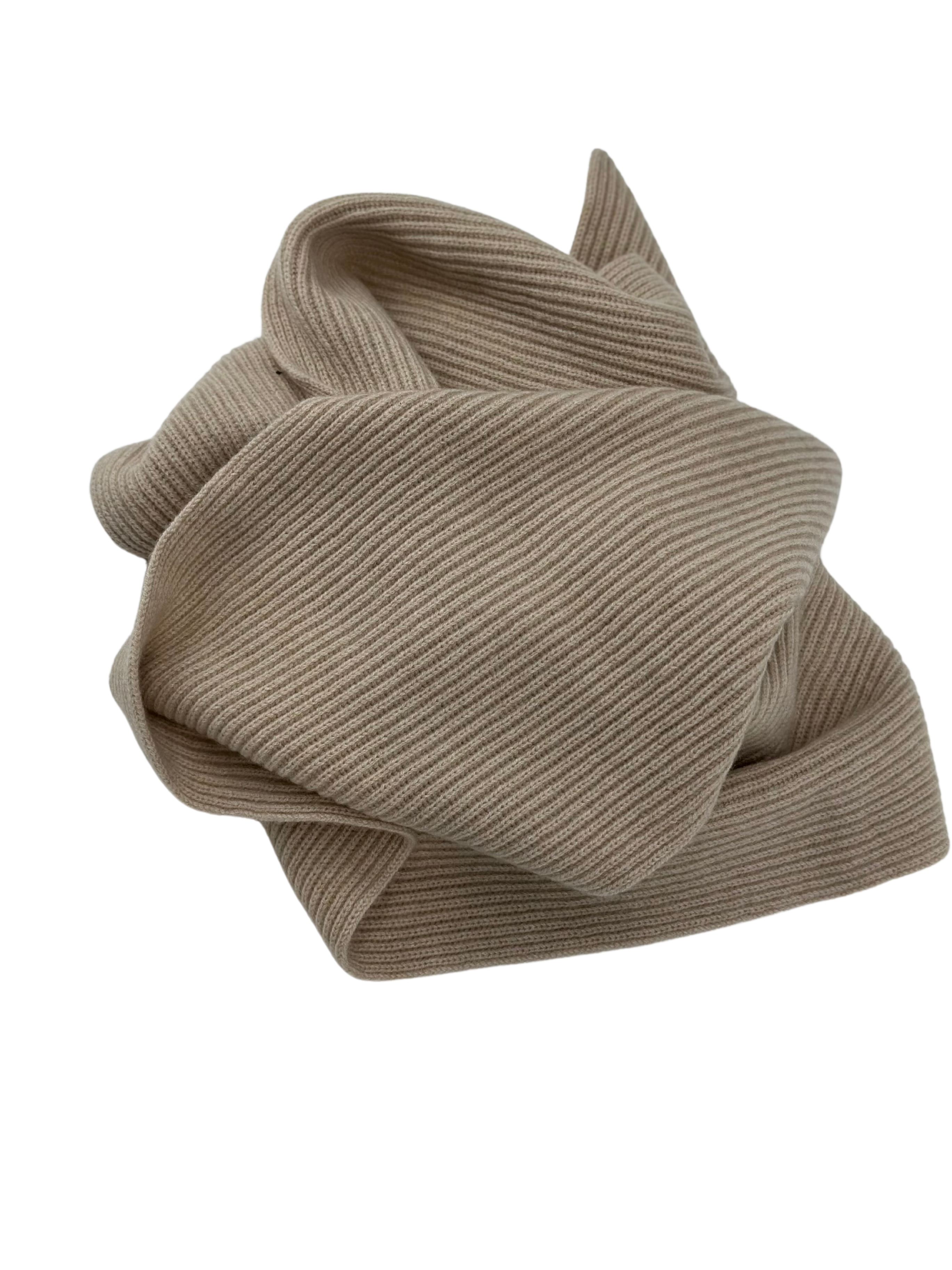 Beanie & Schal Kaschmir beige