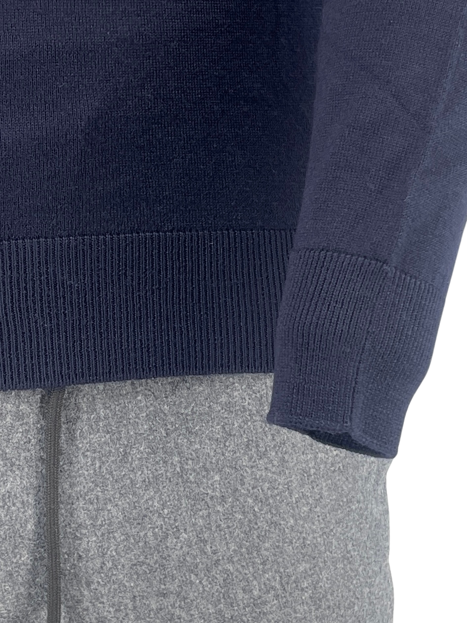 Merino V-Pullover in Dunkelblau