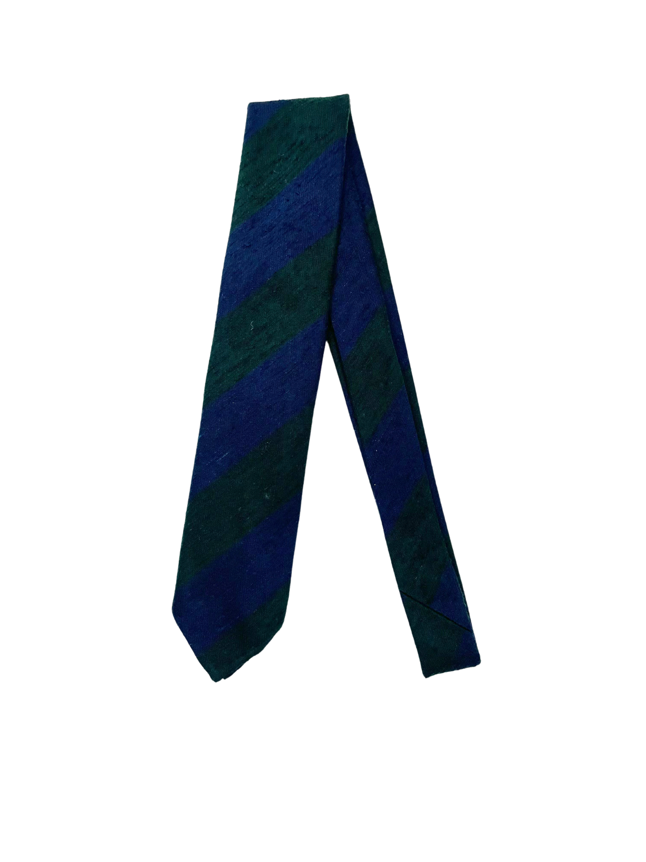 Shantung-Krawatte Dunkelblau/Grün