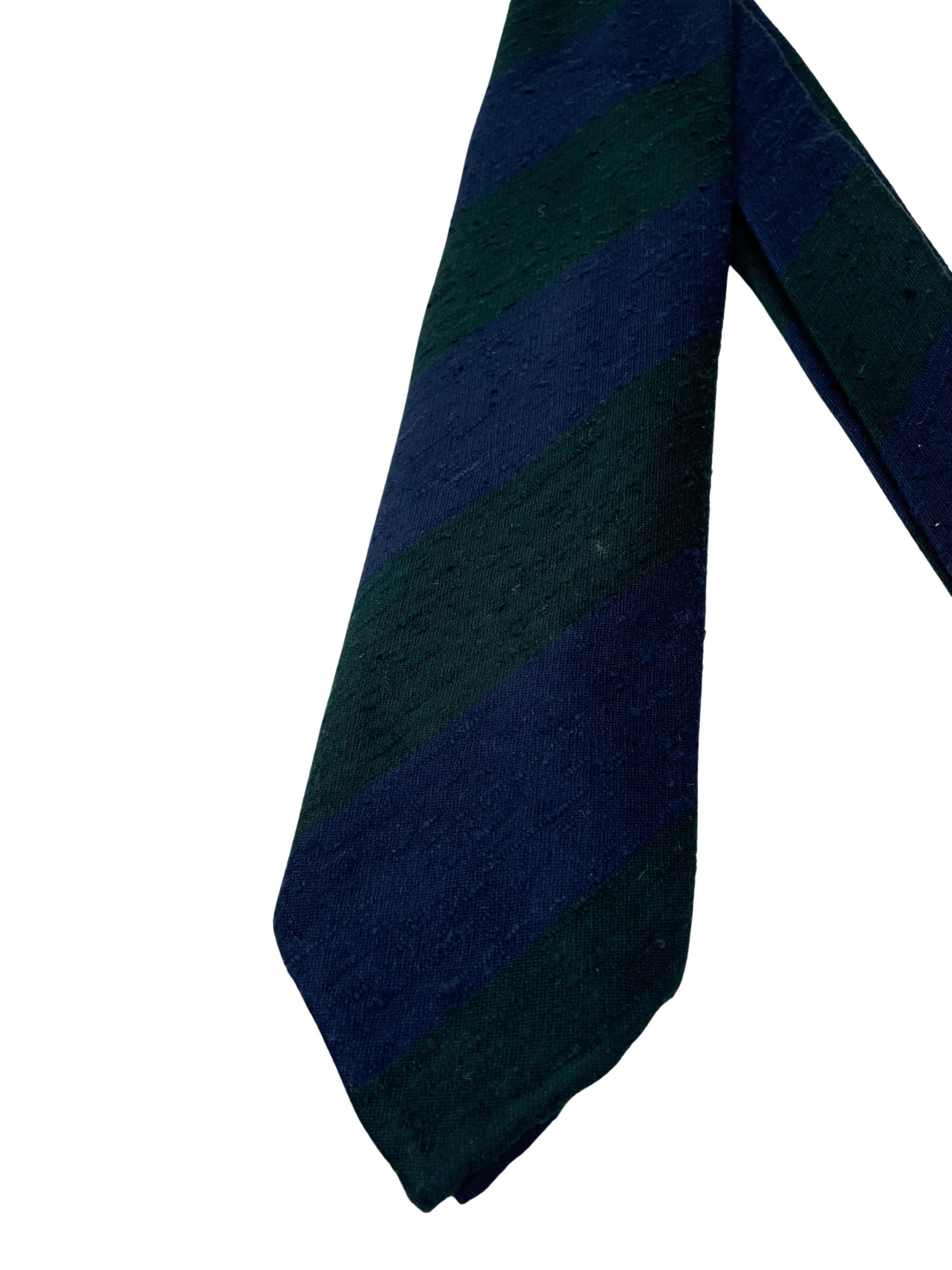 Shantung-Krawatte Dunkelblau/Grün