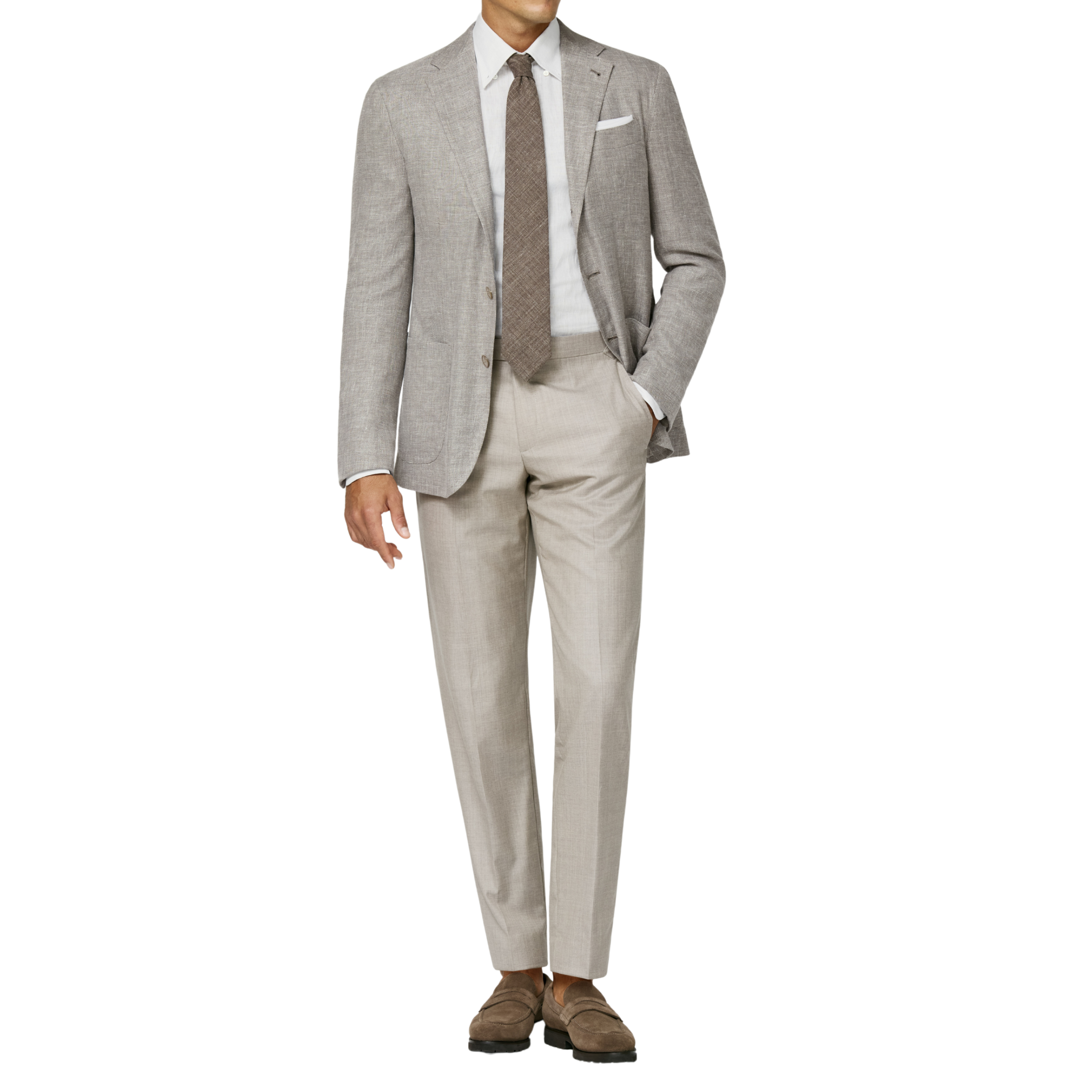 Stretch Sakko in Taupe Melange
