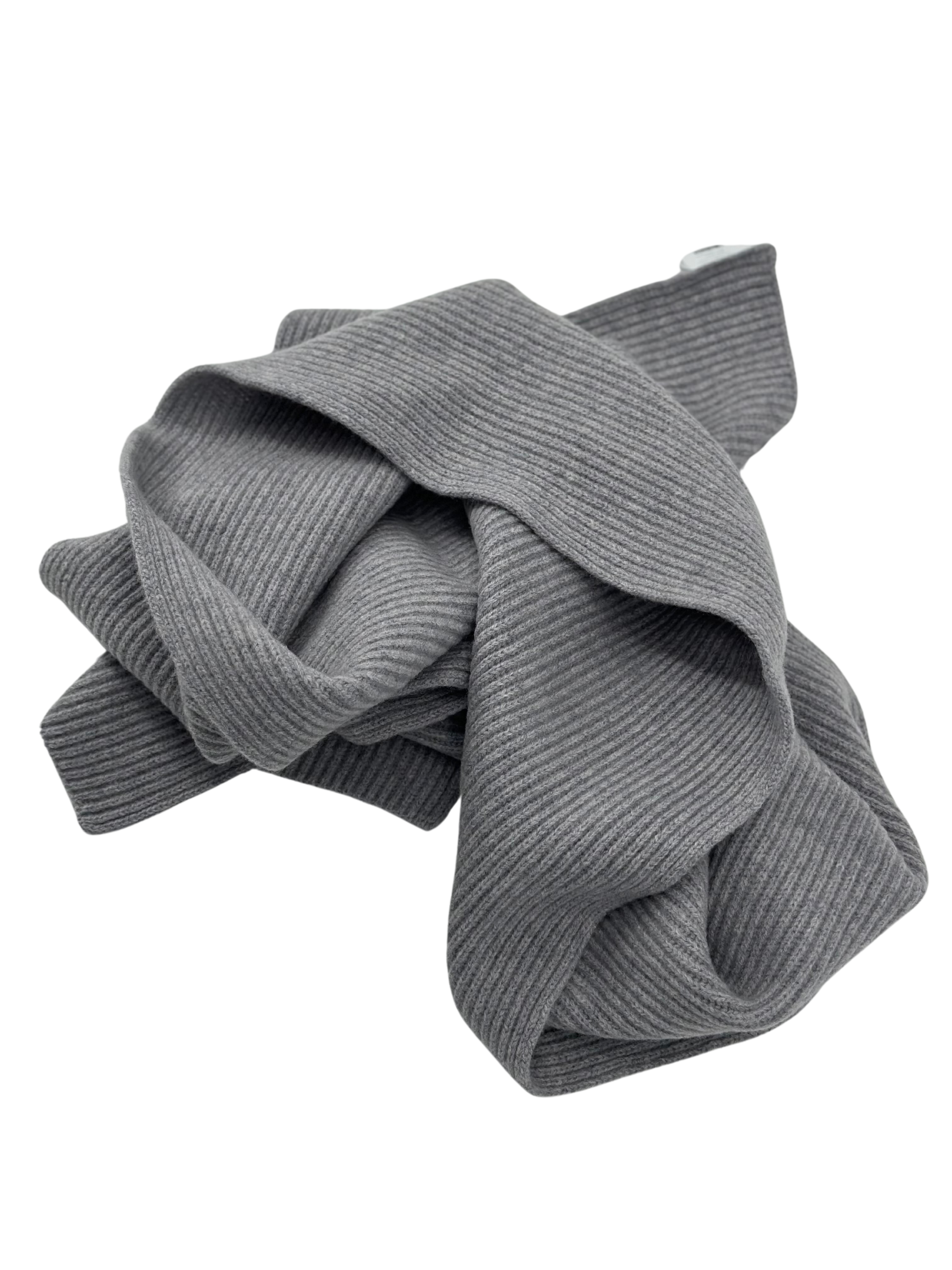 Beanie & Schal Wolle / Cashmere hellgrau