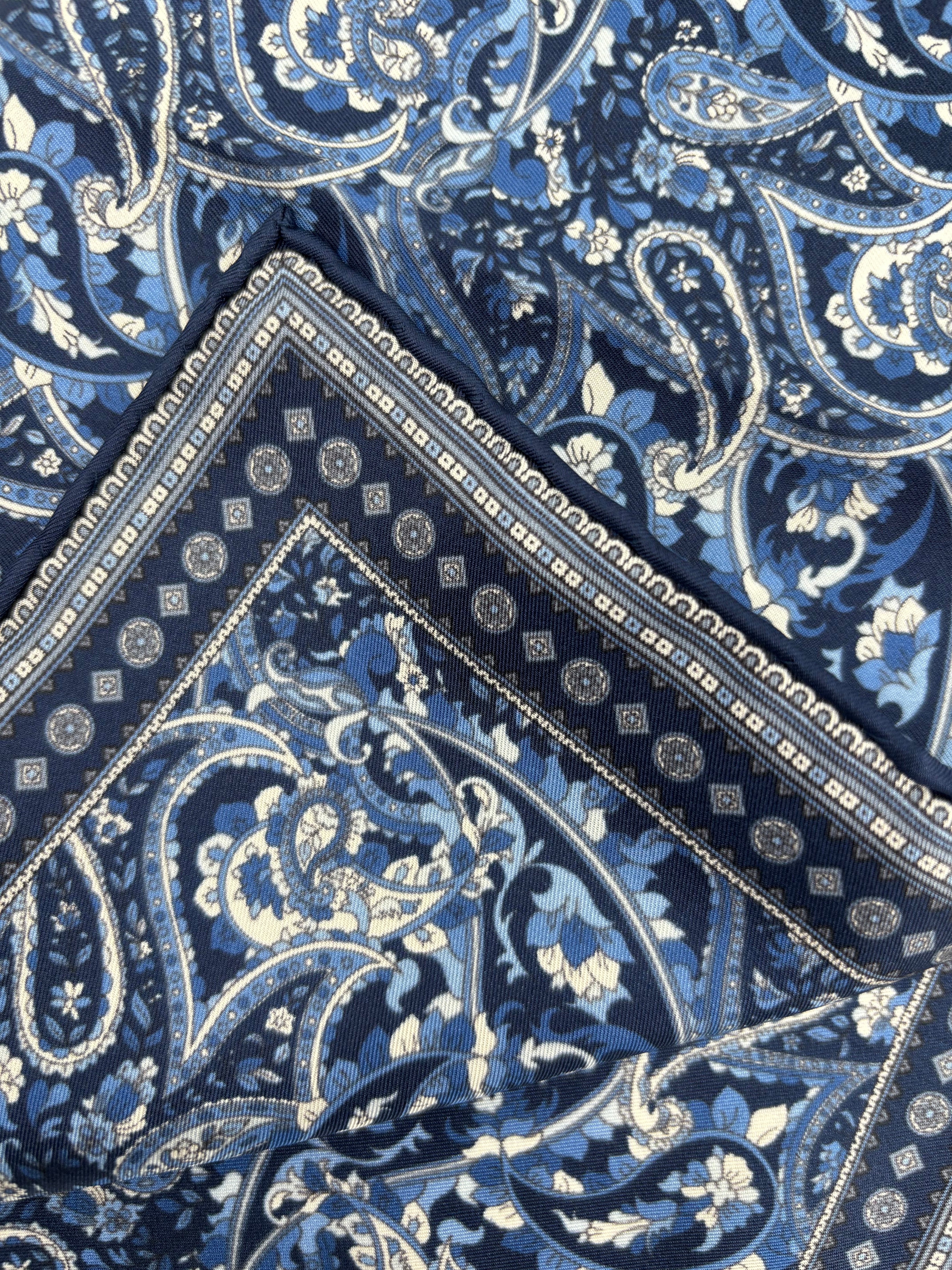 Einstecktuch gemischtes blau Paisleymuster