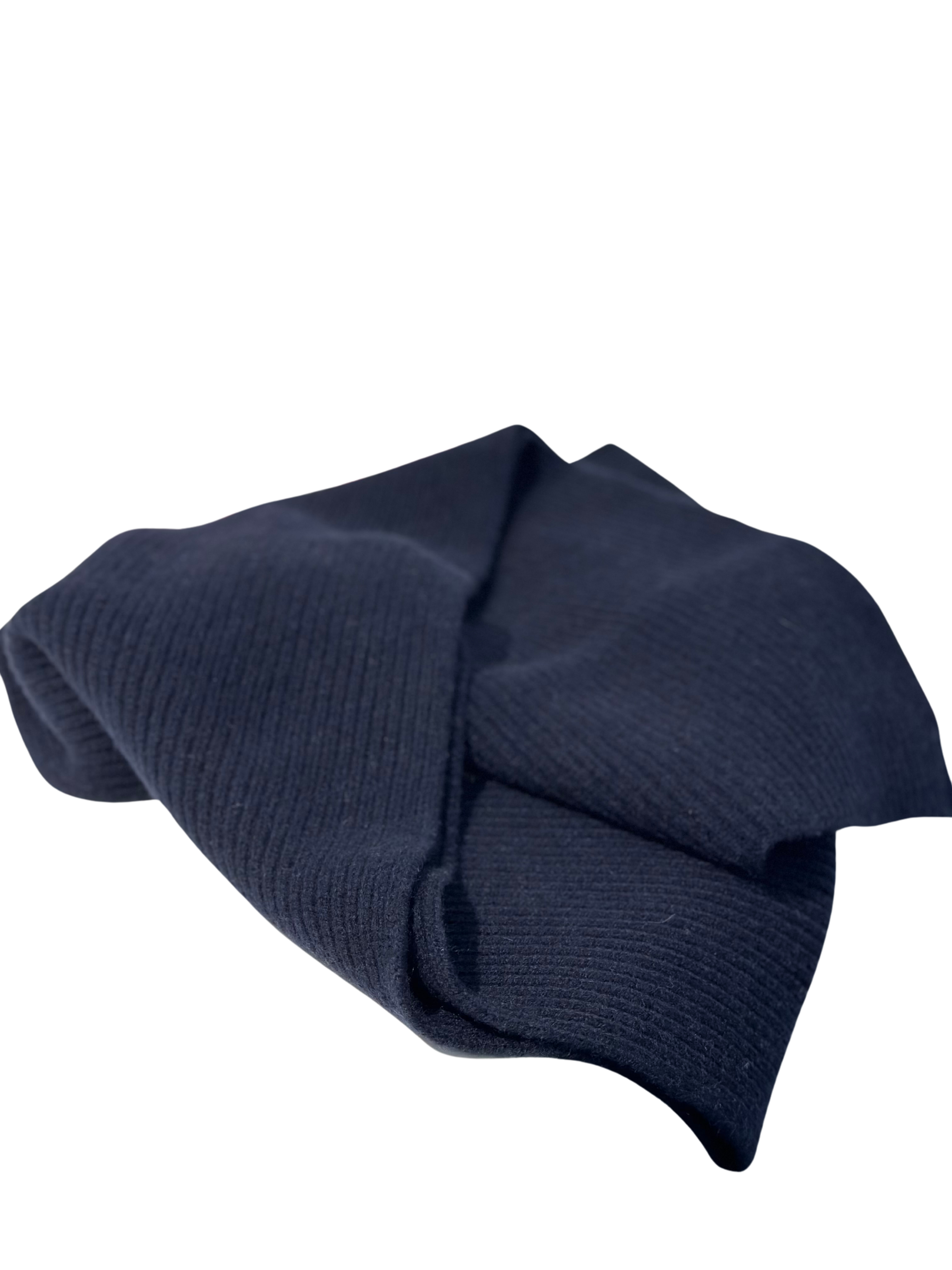 Beanie & Schal Wolle / Cashmere dunkelblau