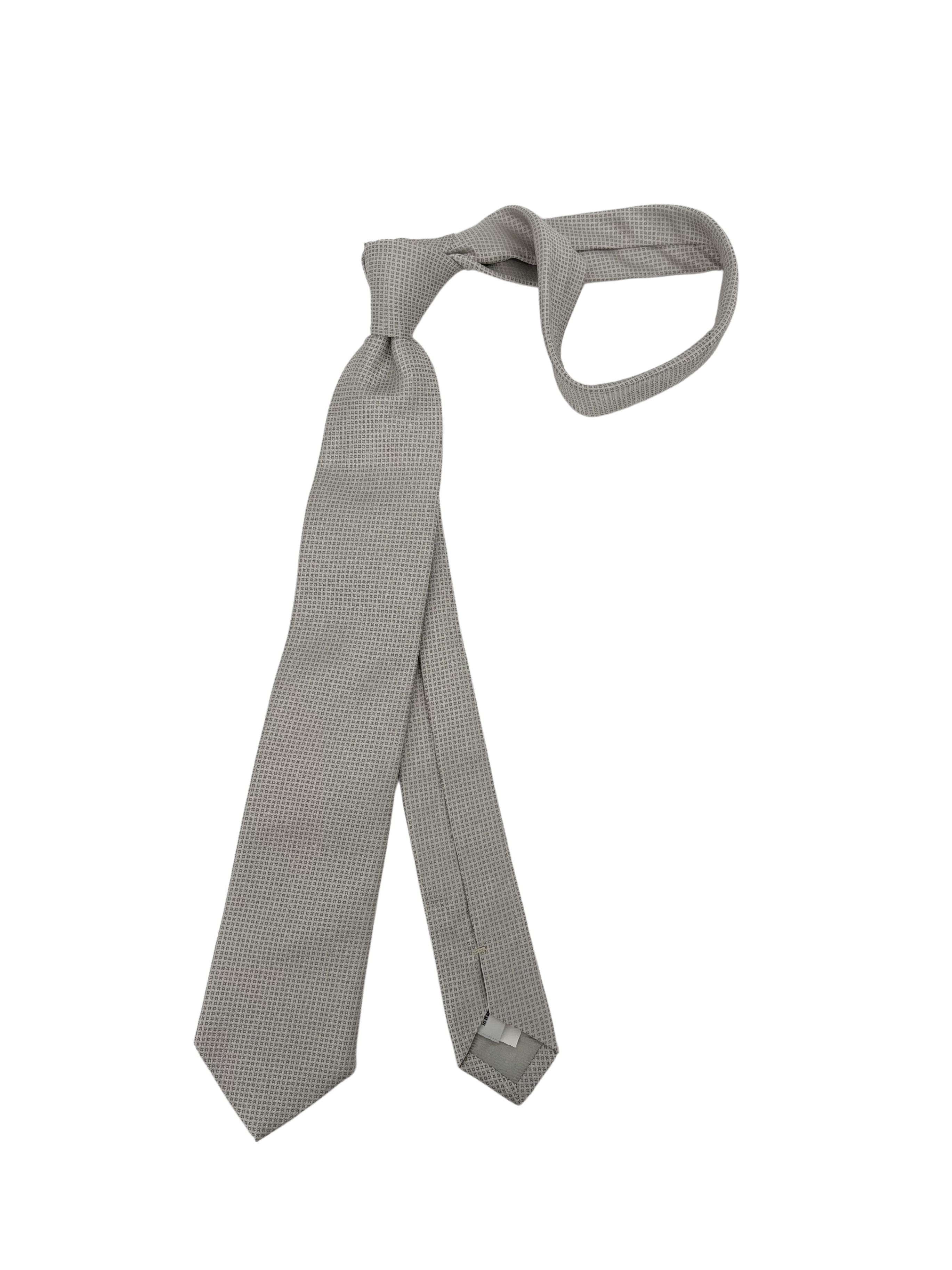 Krawatte silber jacquard mit Microdesign