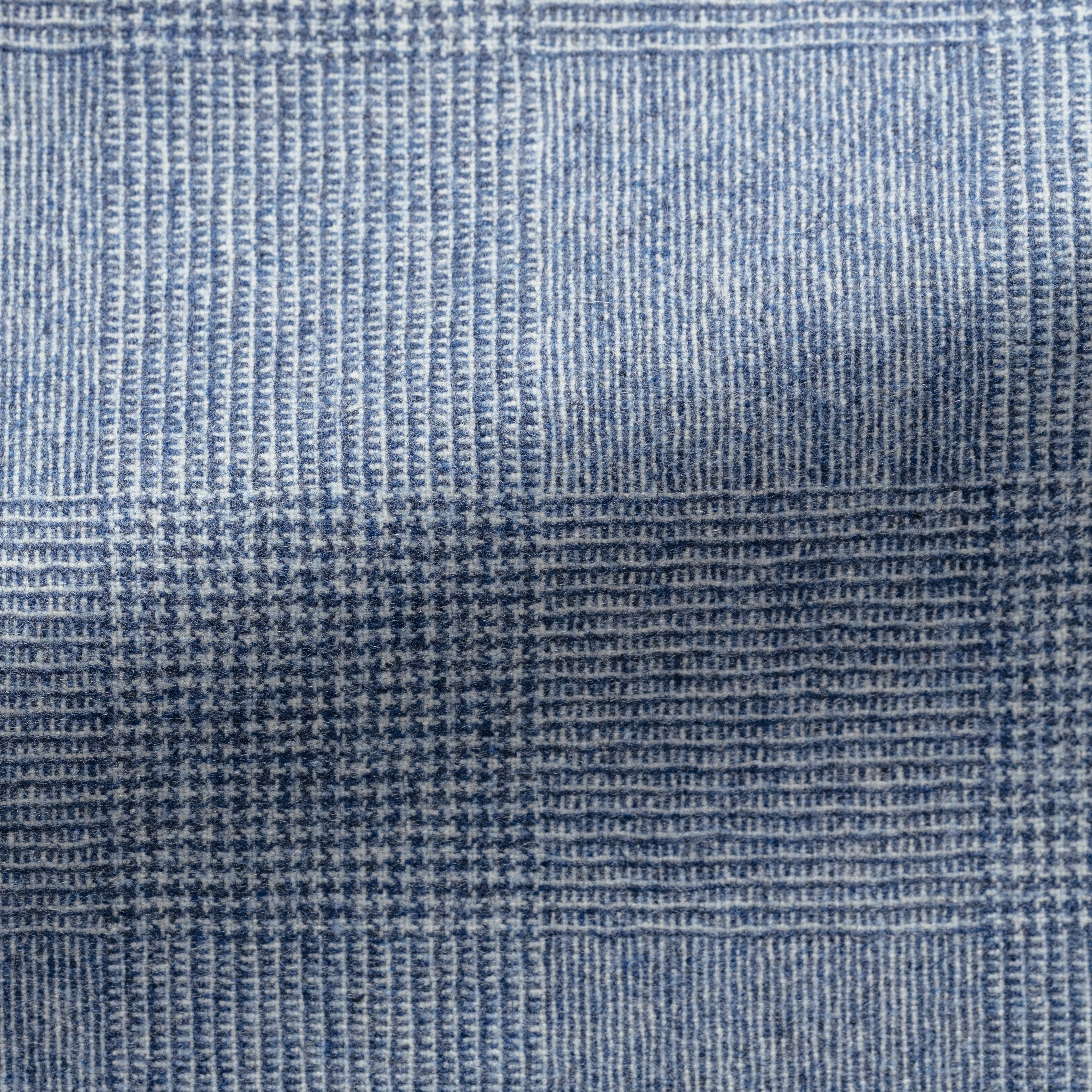 Doppelreiher in Royalblau & Off-White aus Wolle-Kaschmir mit Glencheck