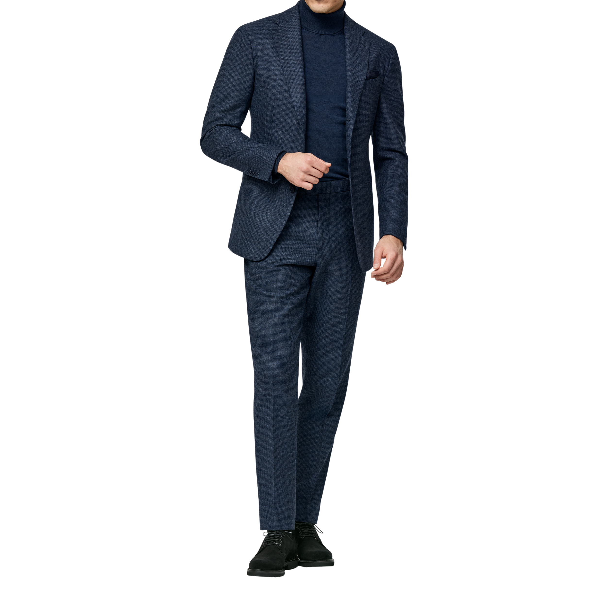 Anzug midnight blue und grauem Micro-Hahnentritt