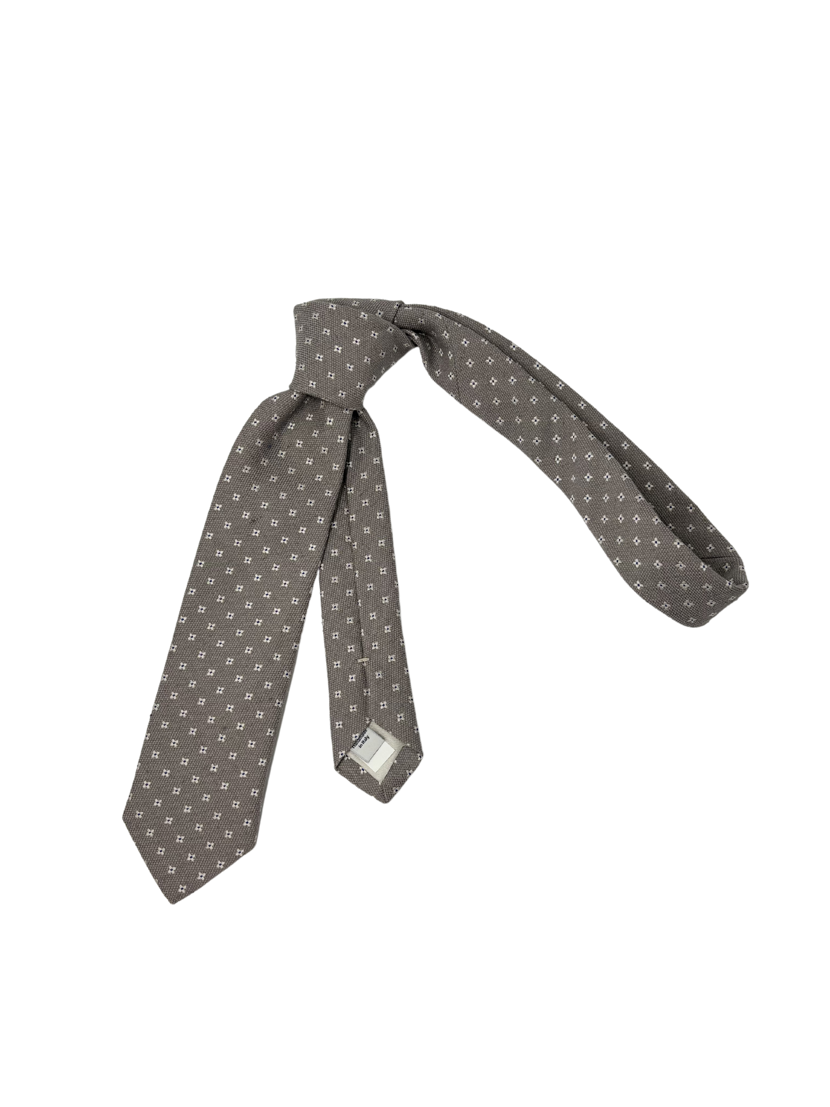 Krawatte blasses grau mit Blumen
