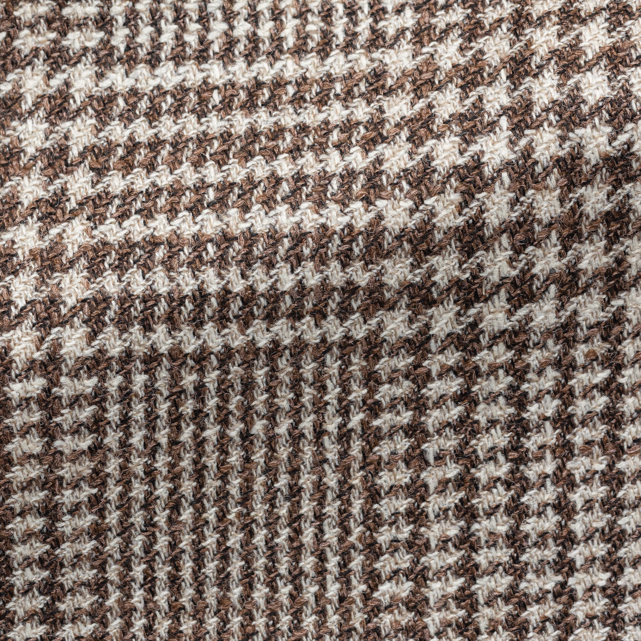 Beige Shirtjacket mit Dunkelbraunem Glencheck