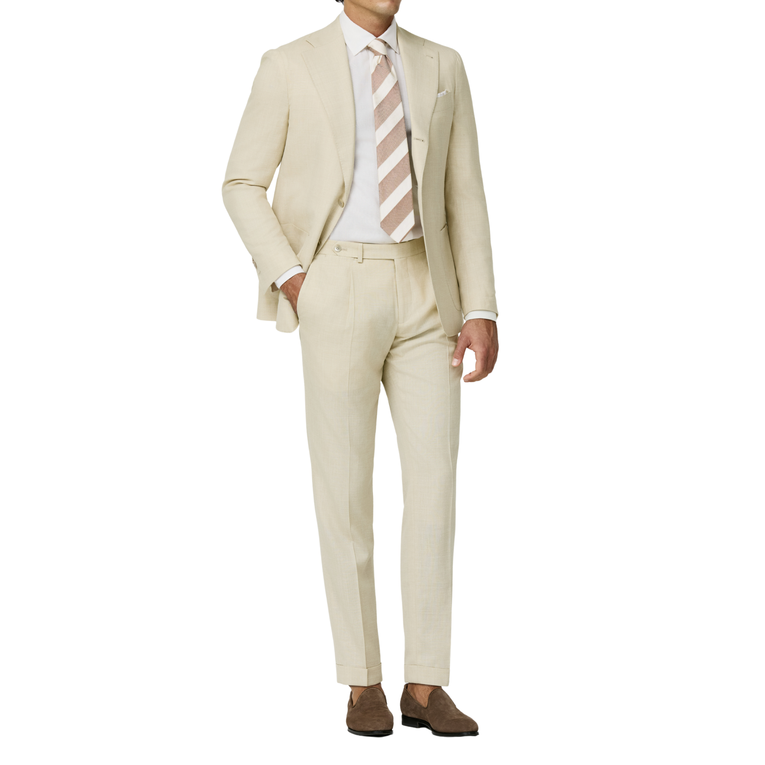 Anzug in ecru Melange