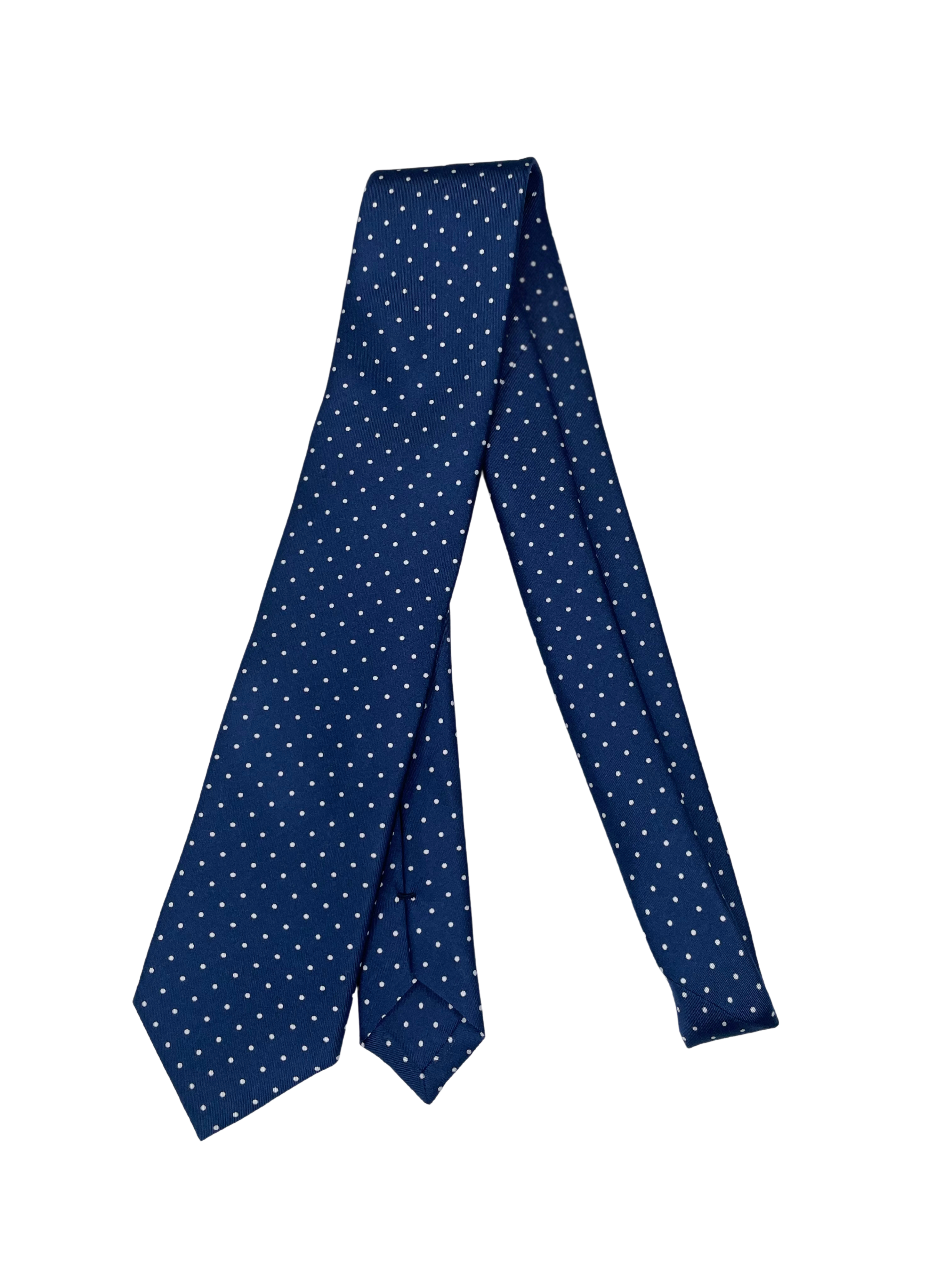 Krawatte Blau mit weißen Dots.