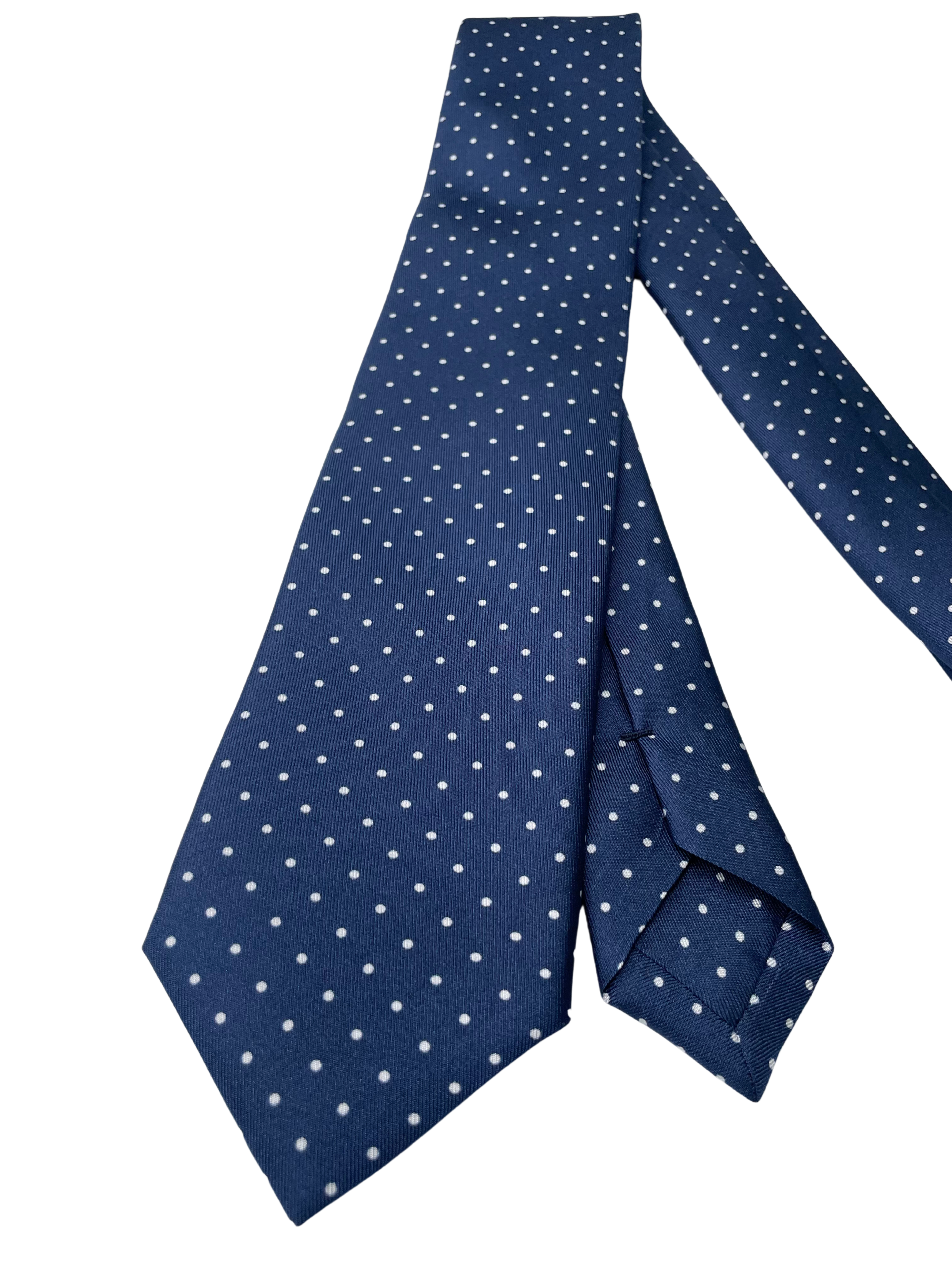 Krawatte Blau mit weißen Dots.