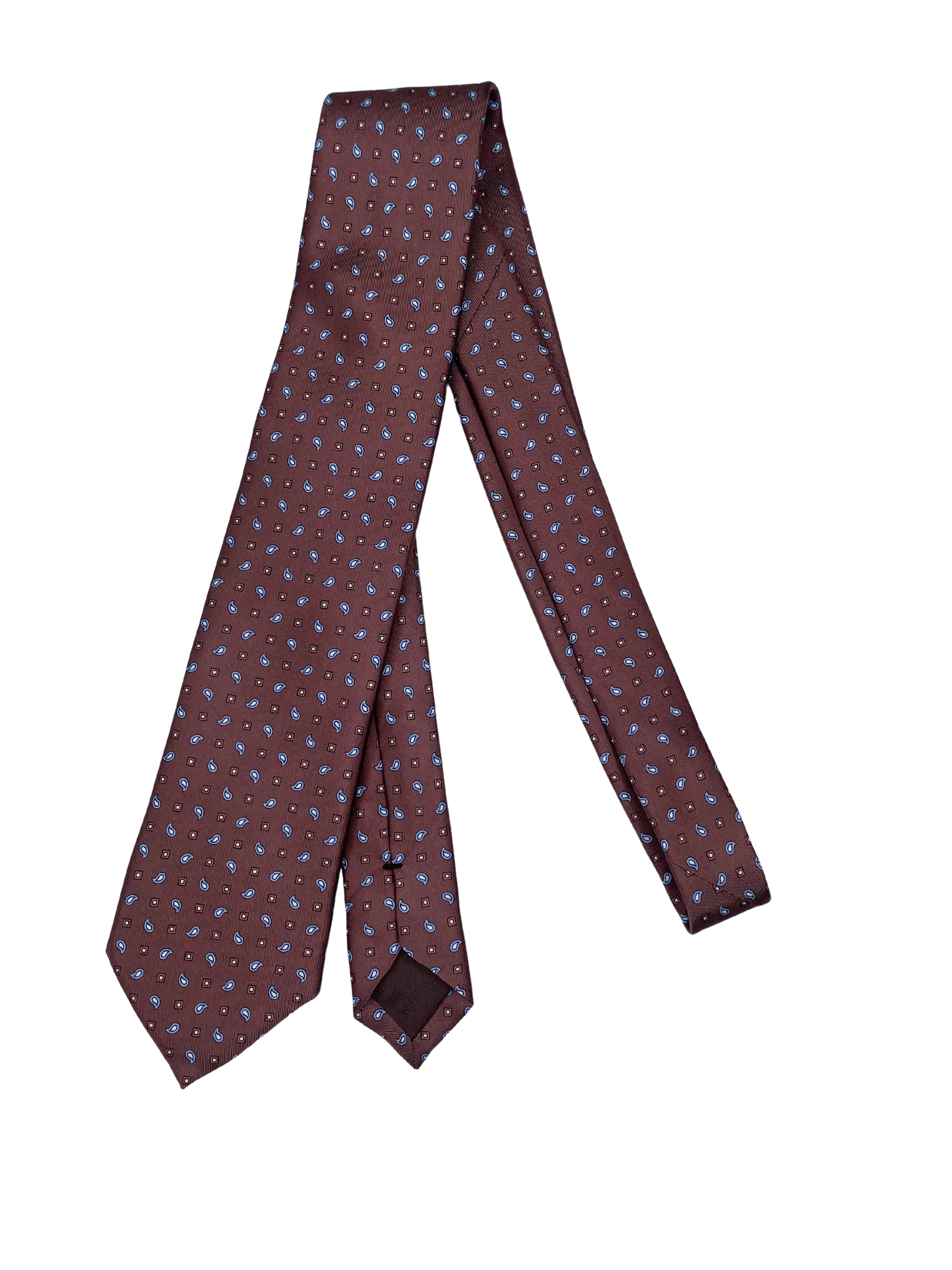 Krawatte Dunkelbraun/Blau Paisley