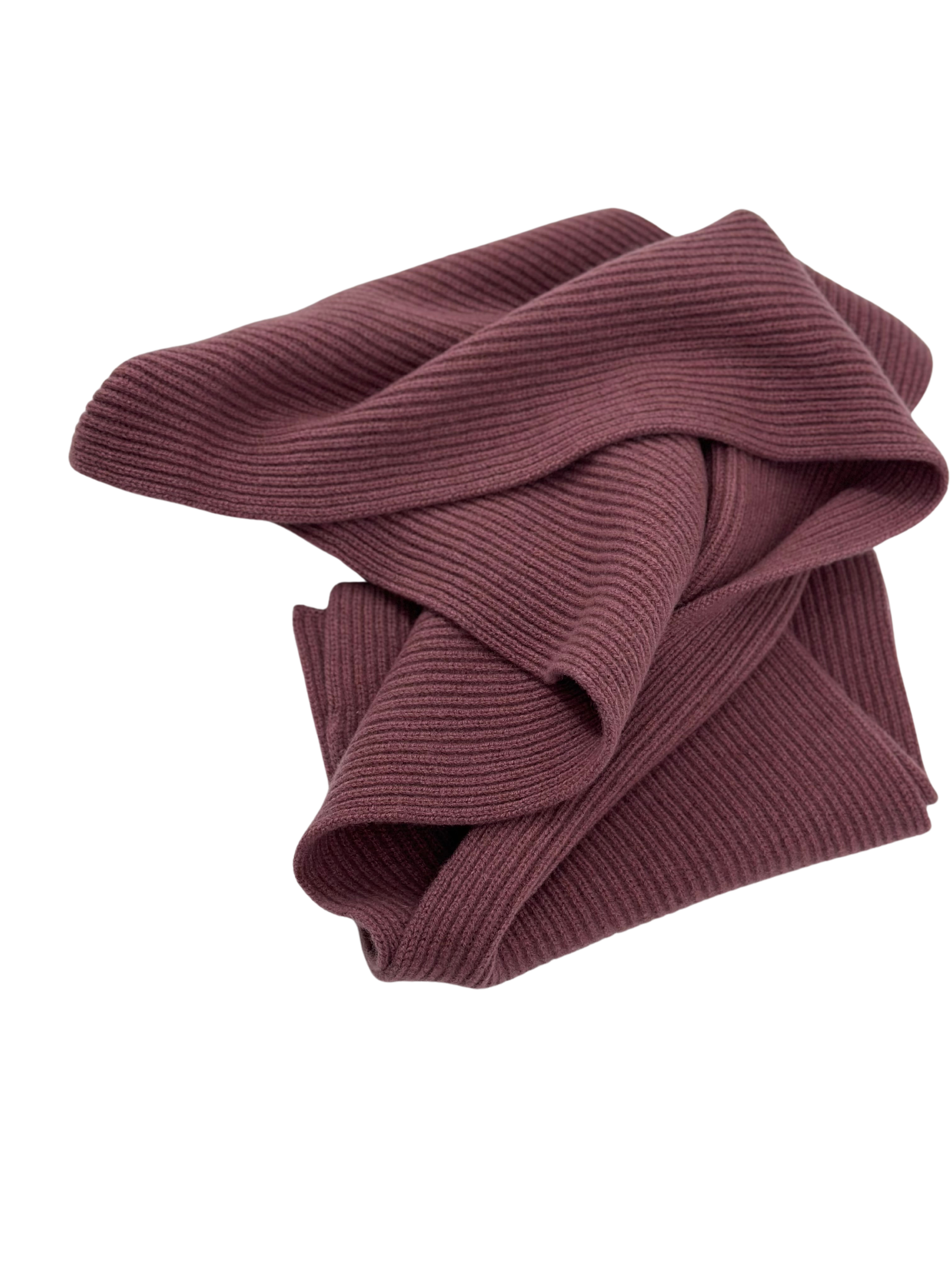 Beanie & Schal Cashmere berryred