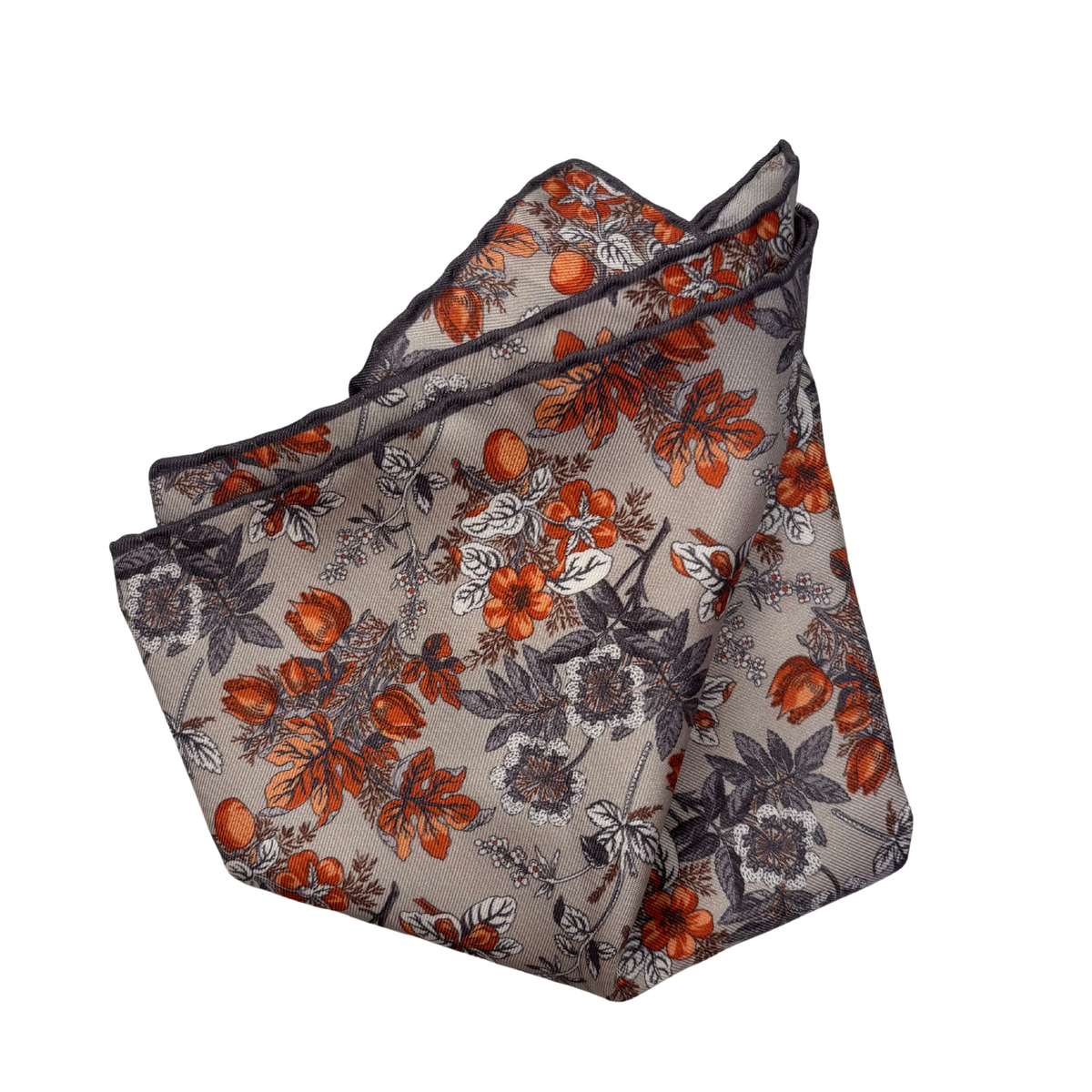 Einstecktuch in grau mit Blumenmuster