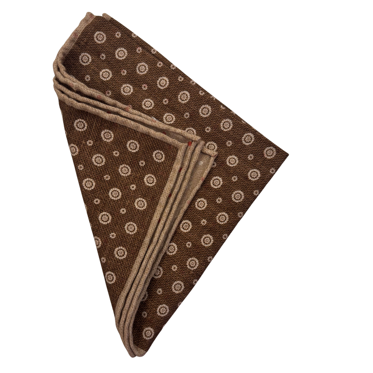 Einstecktuch in Schokobraun & Creme mit Ornamentmuster
