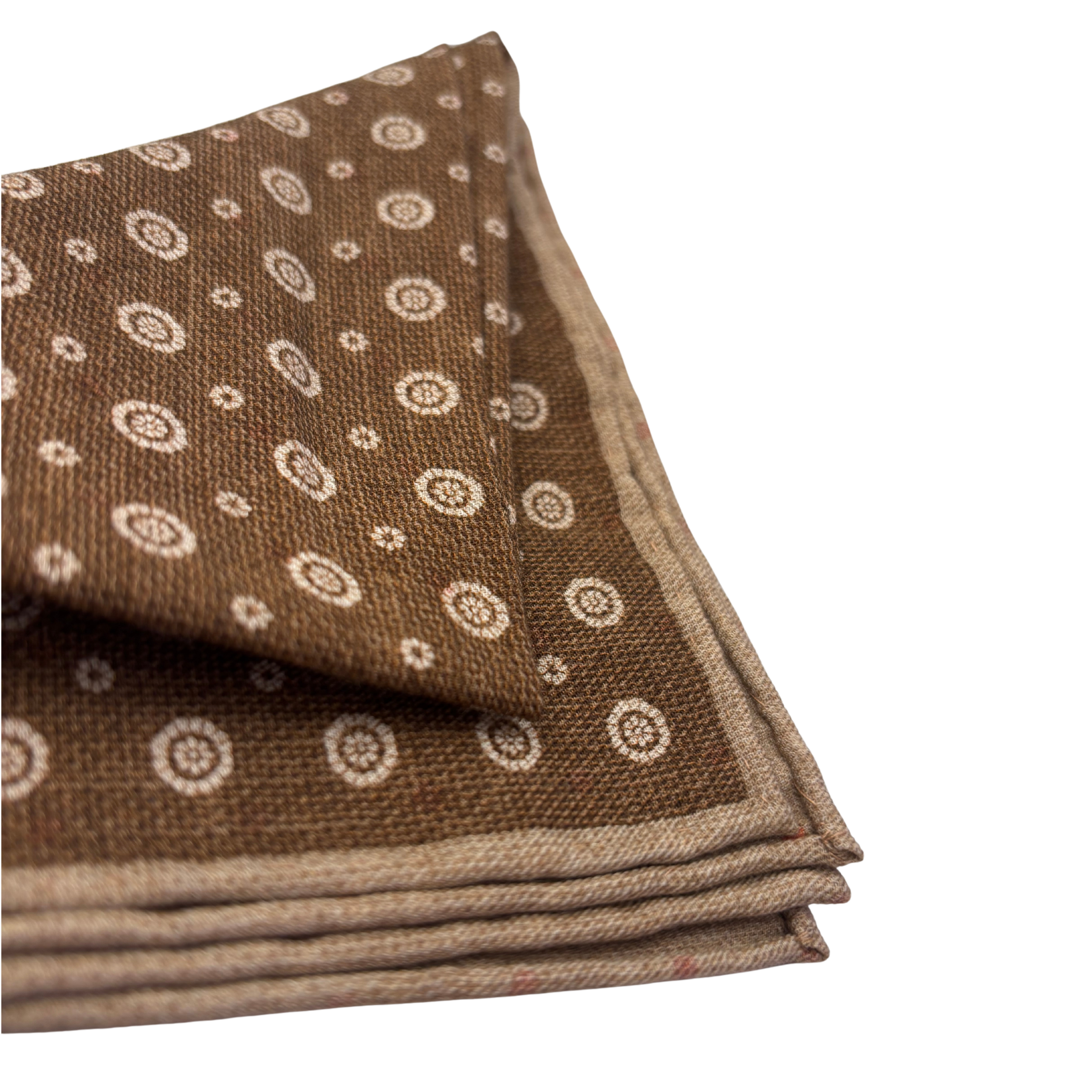 Einstecktuch in Schokobraun & Creme mit Ornamentmuster