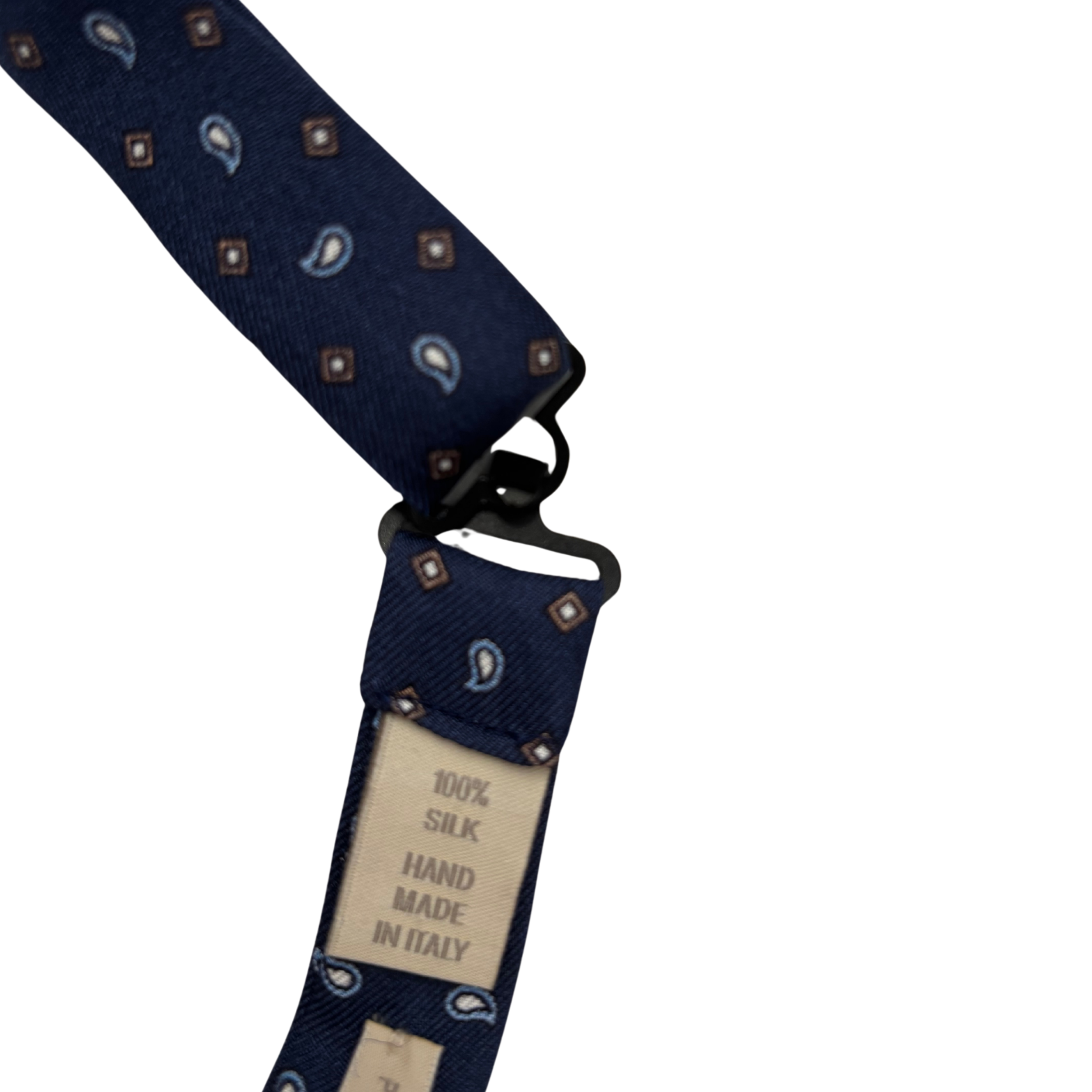 Fliege Dunkelblau mit Paisley-Muster von Paolo Albizzati
