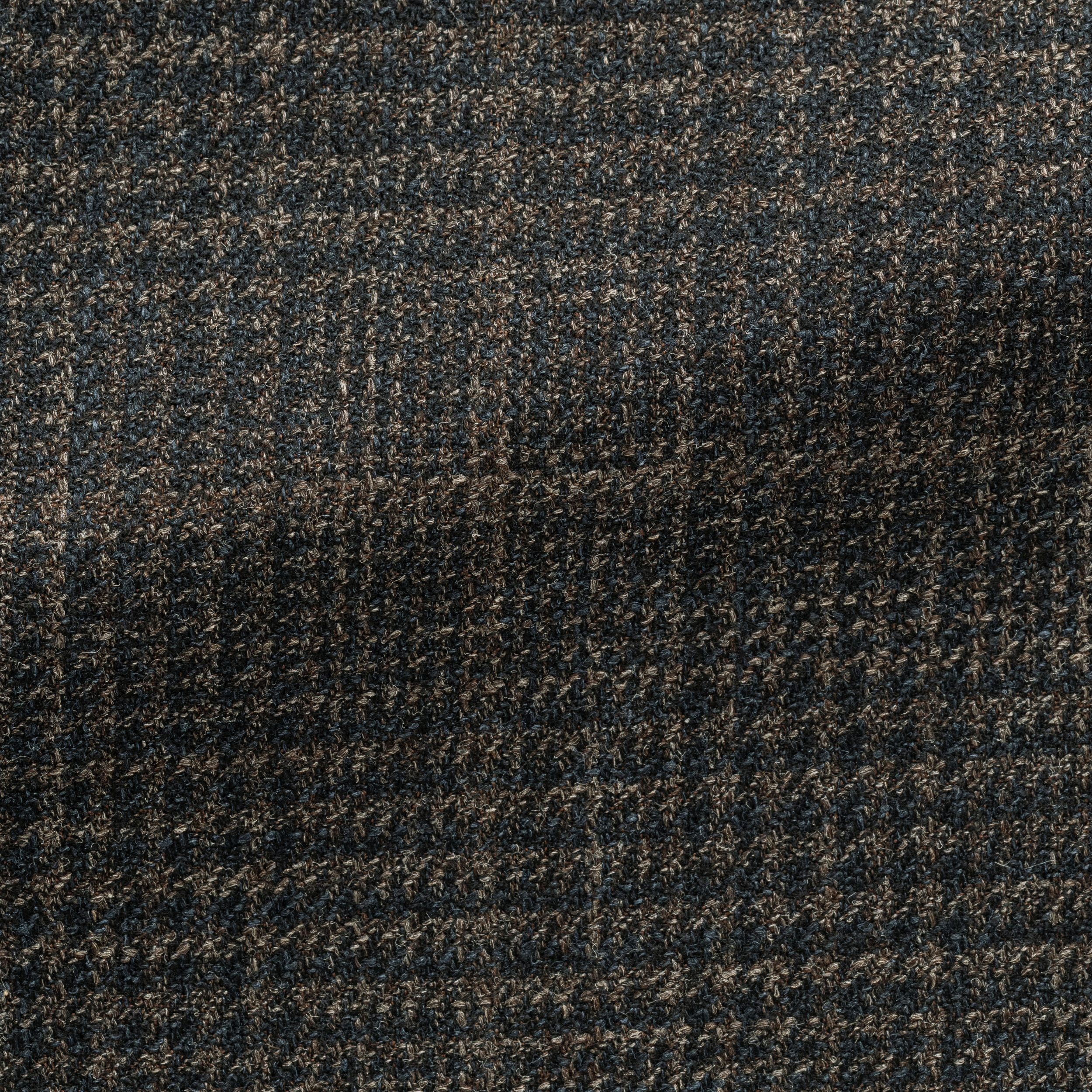 Shirtjacket in dunkelbraun mit glencheck aus Wolle-Seide