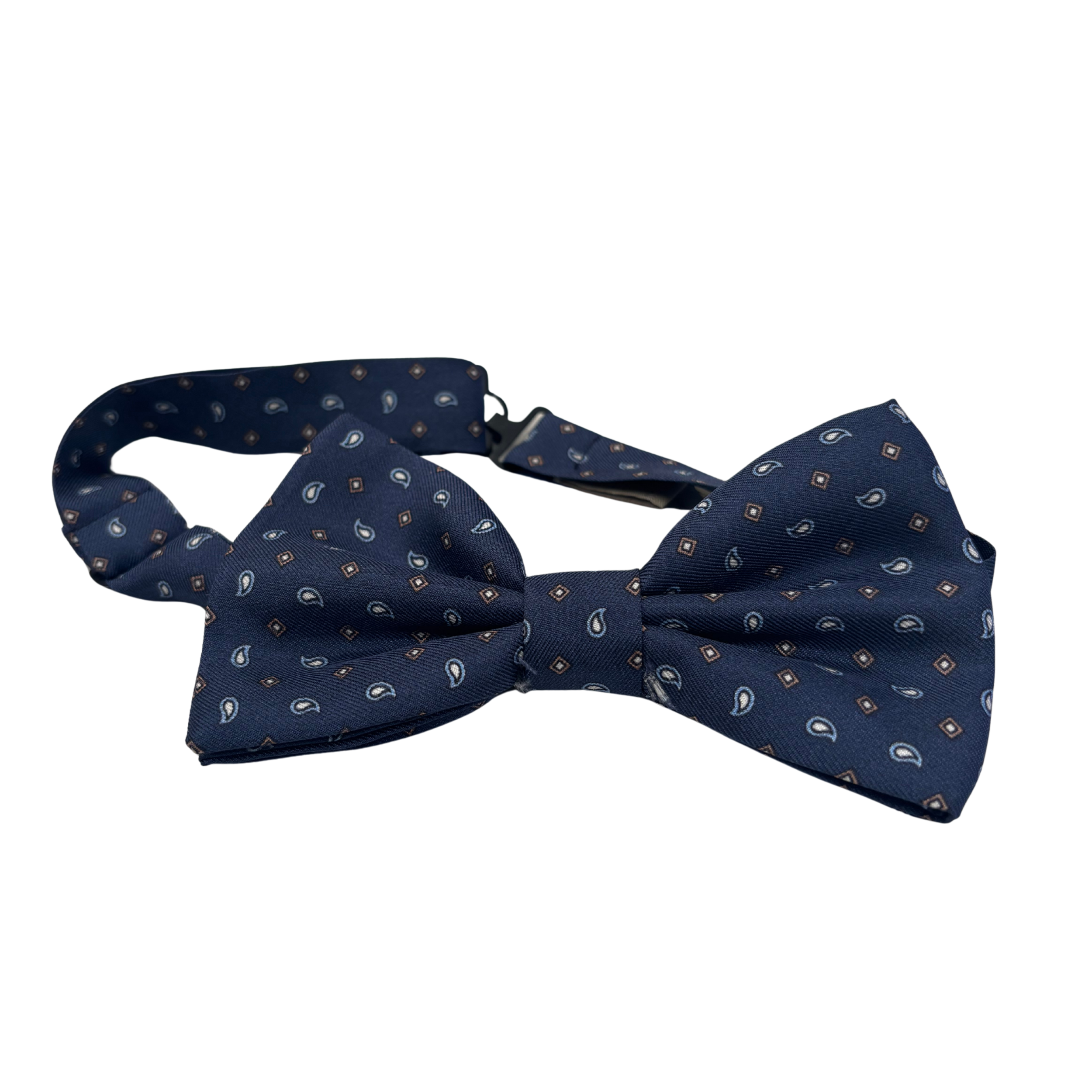 Fliege Dunkelblau mit Paisley-Muster von Paolo Albizzati