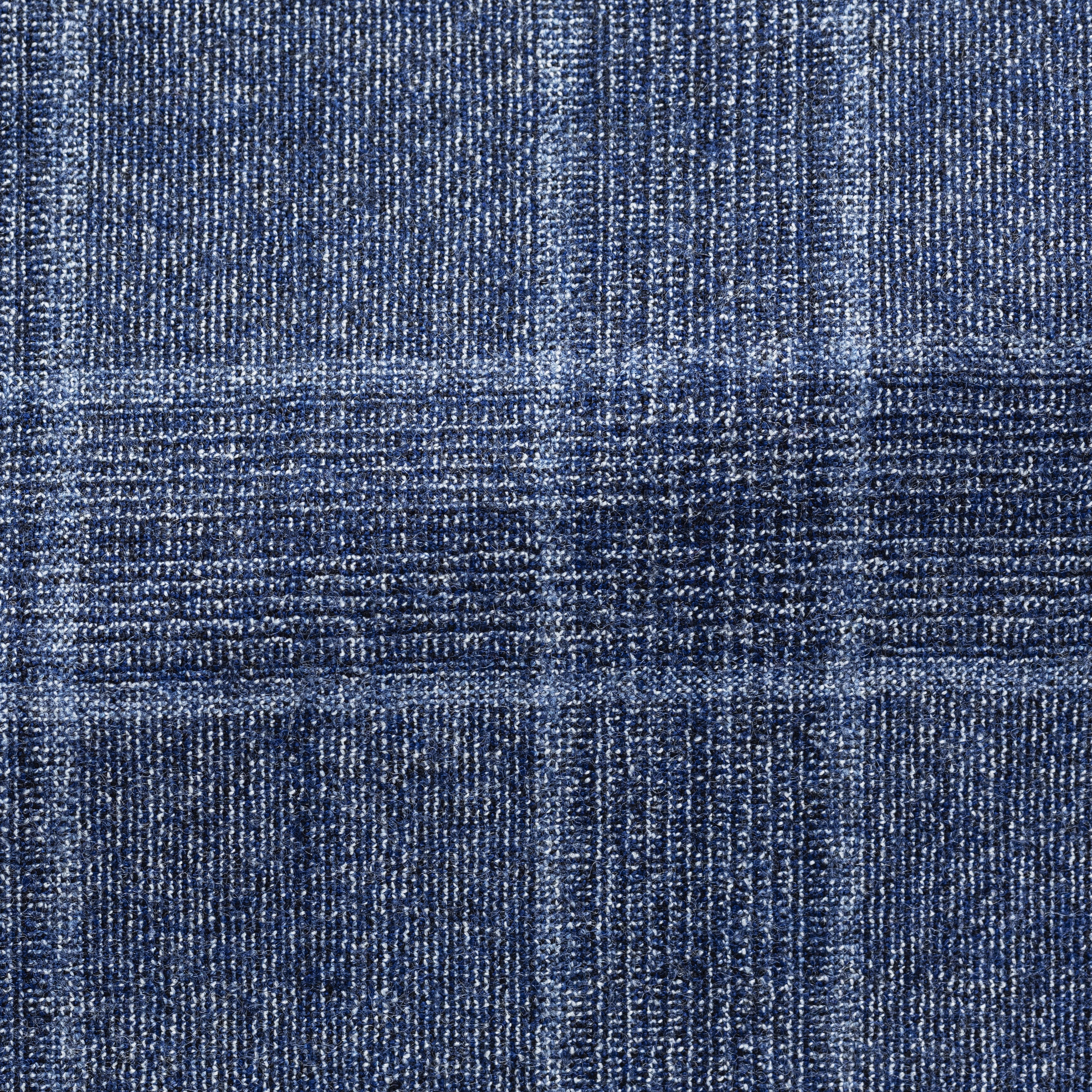 Denimblauer Anzug aus Wolle mit Glencheck-Musterung