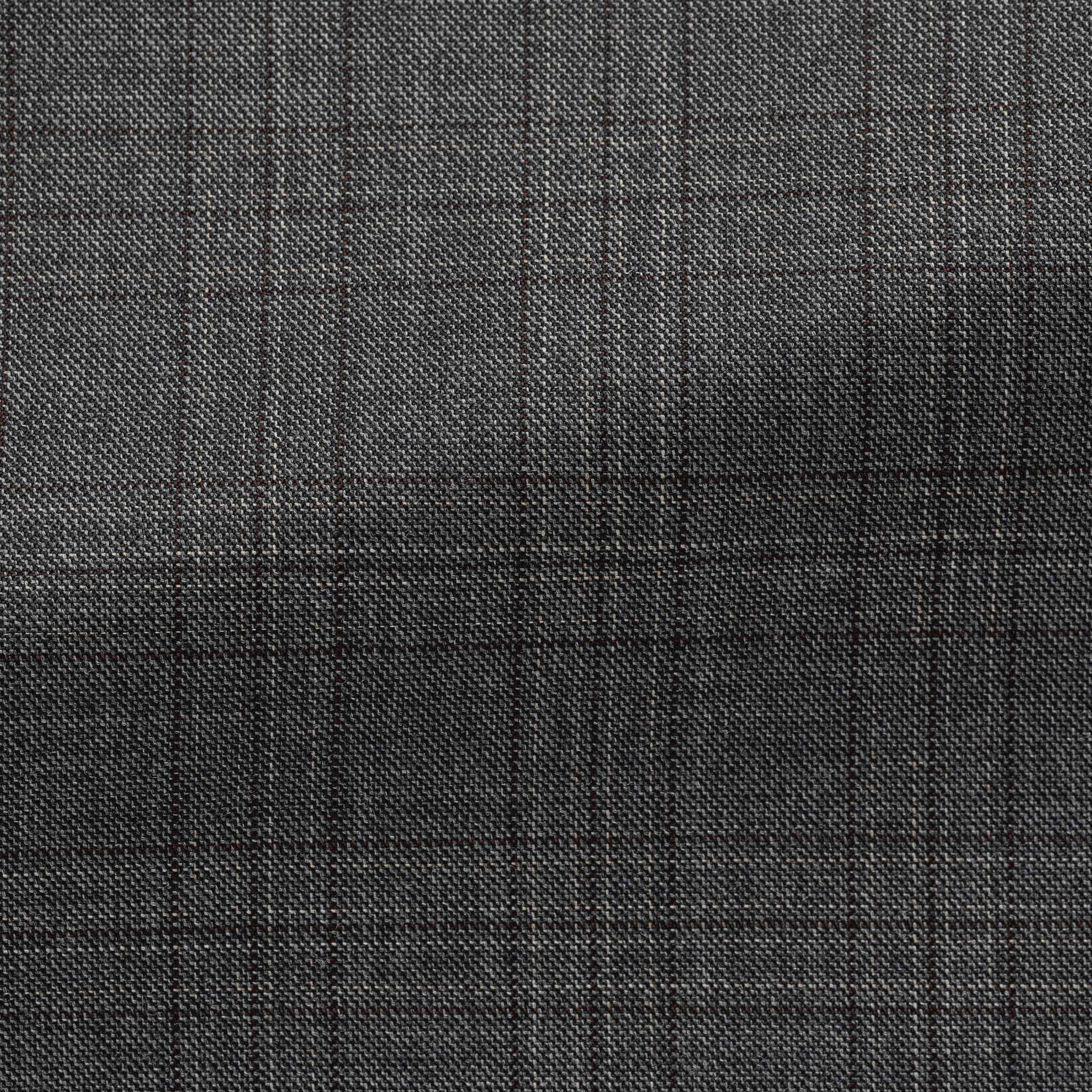 Kohlegrauer Wollanzug im Sharkskin-Muster