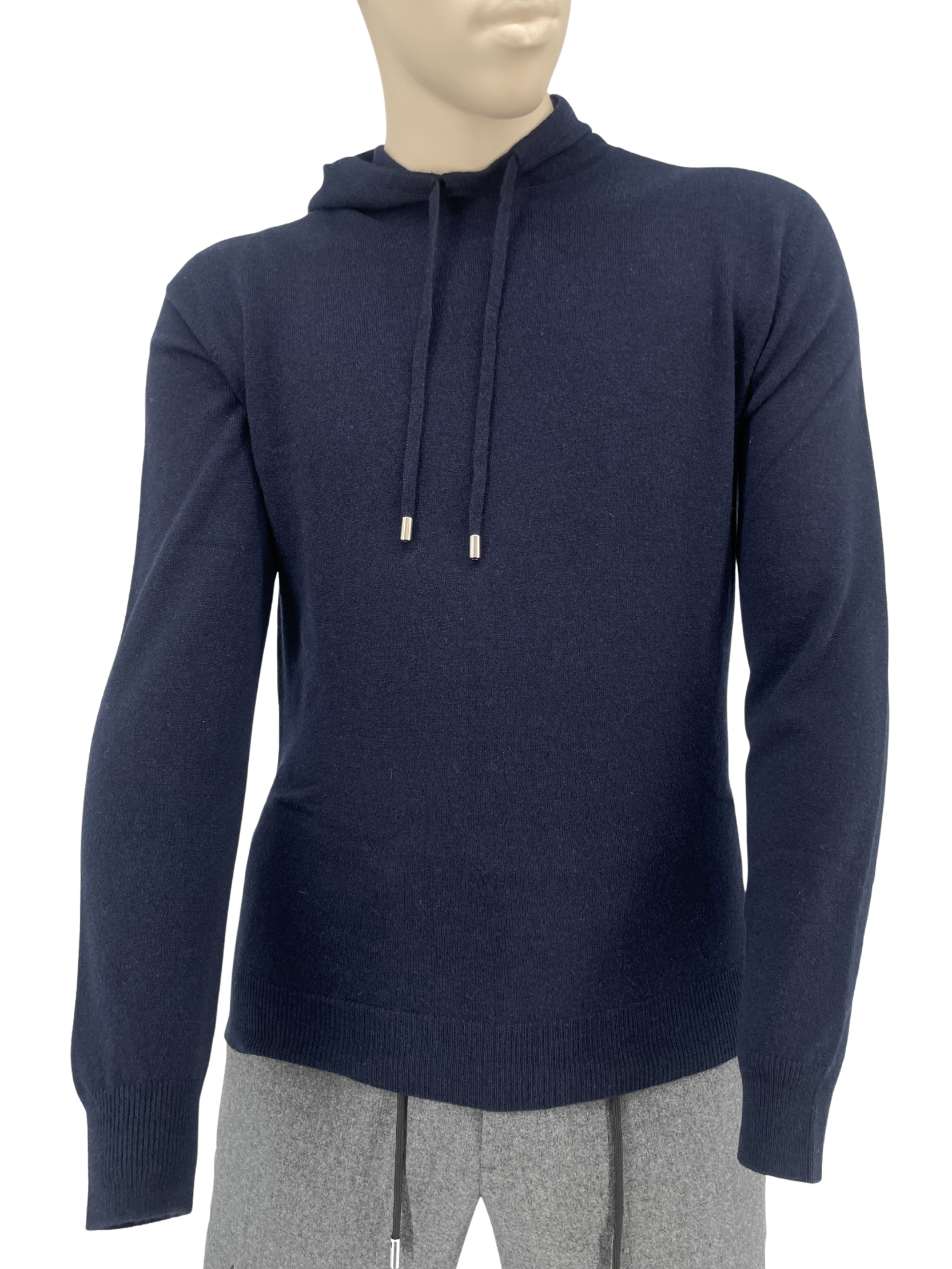 Wolle Kaschmir Hoodie in Dunkelblau