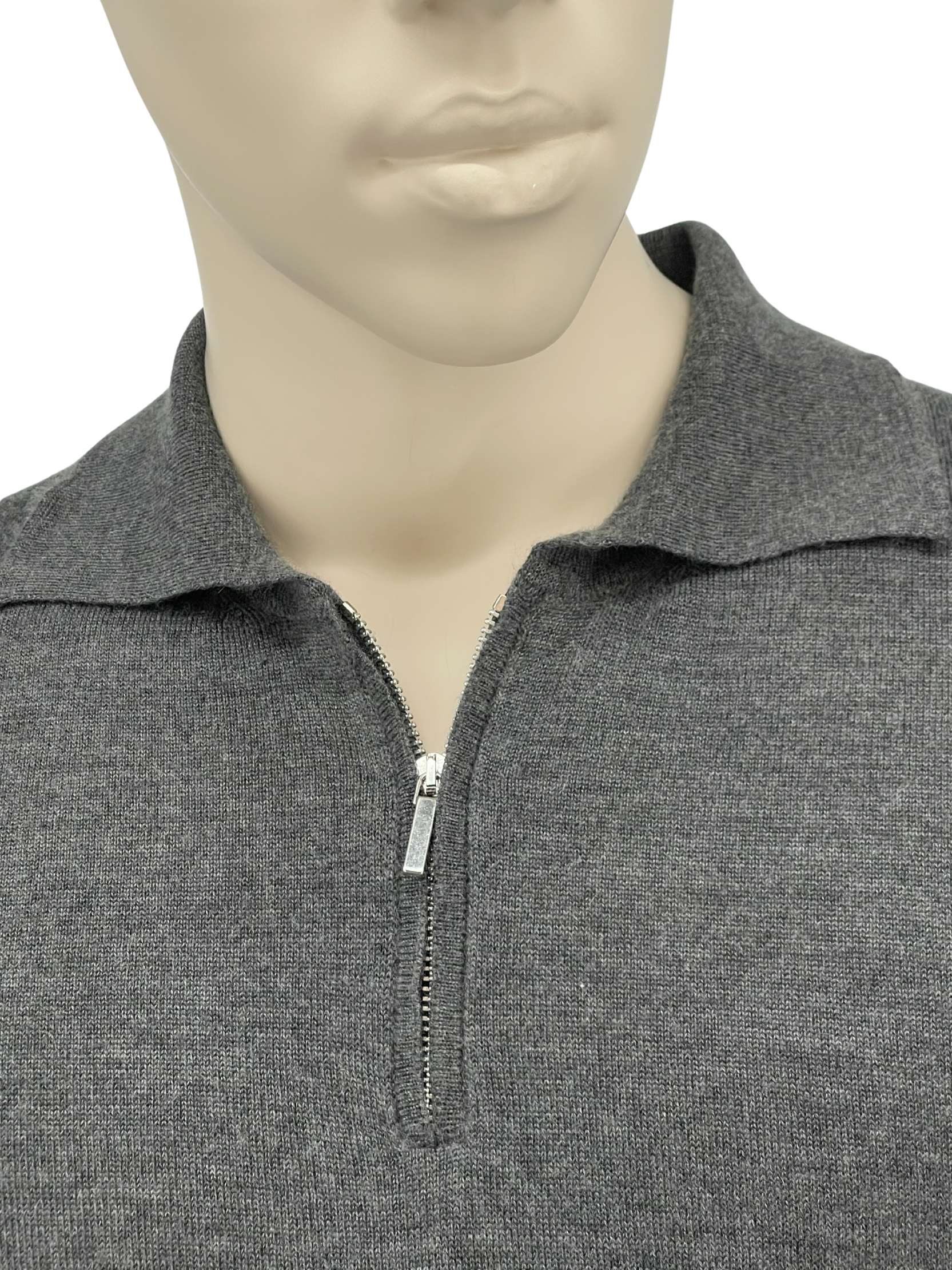 Langarm Polo Halfzip aus Kaschmir / Seide